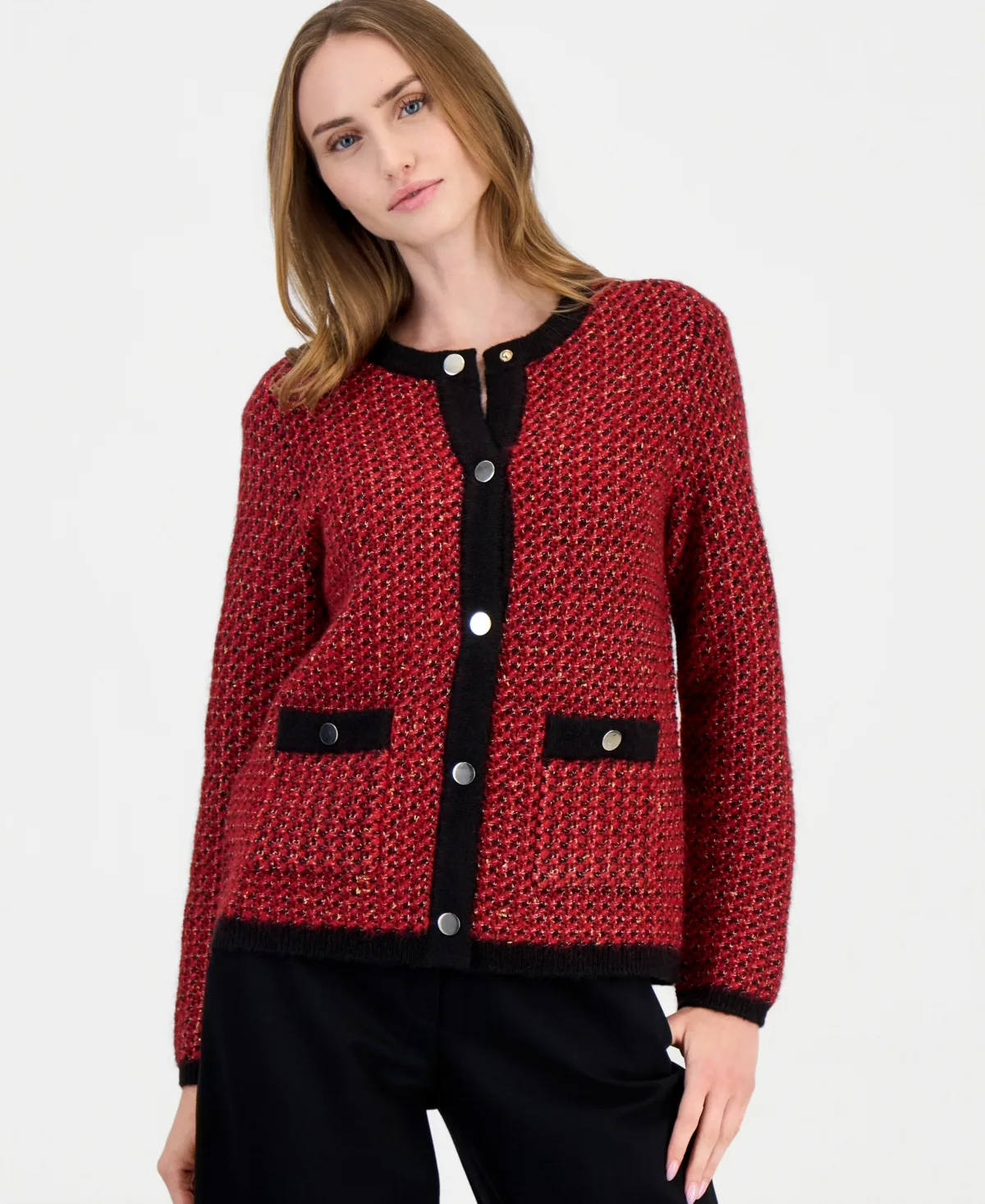 Lurex Boucle Cardigan