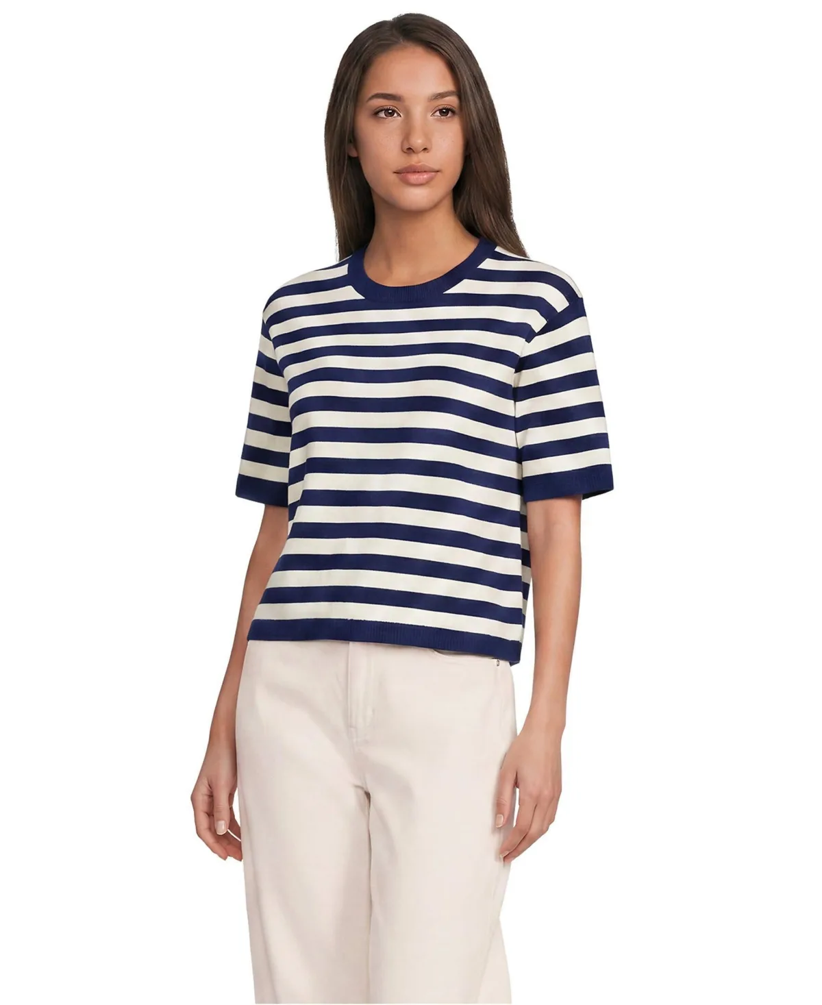 CashTouch Short Sleeve Sweater by Lands' End