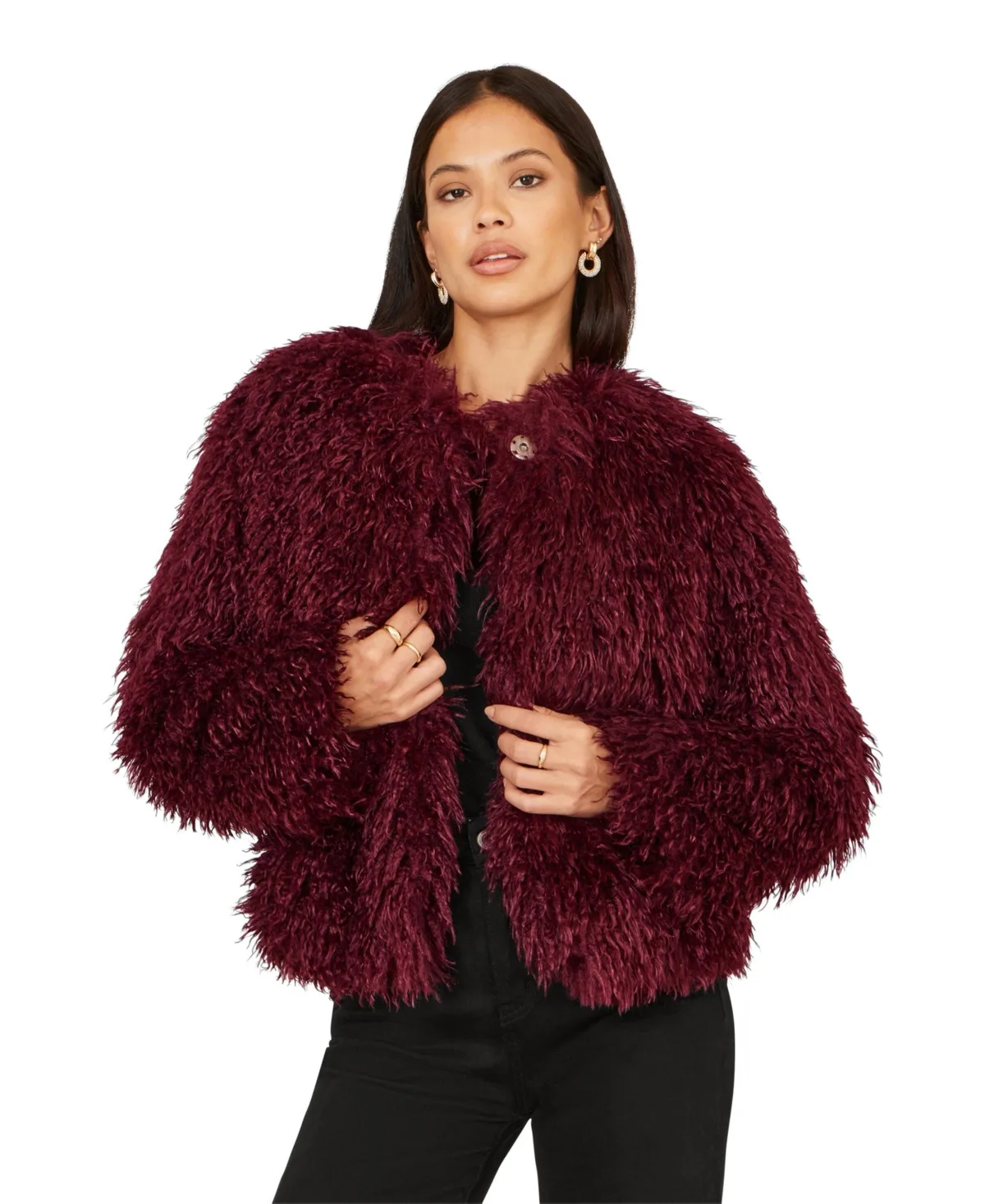 Luxe Fluffy Faux Fur Coat by Yumi