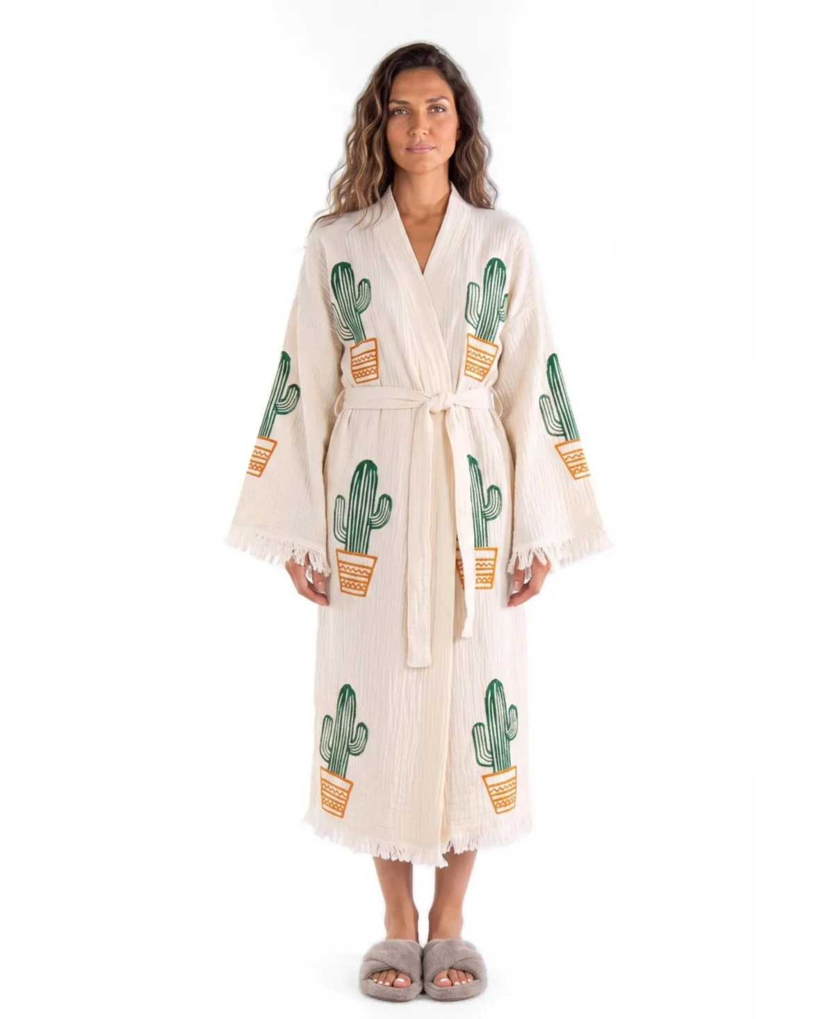 Cora V-Neck Long-Sleeve Cover-Up Robe by Tutunaki