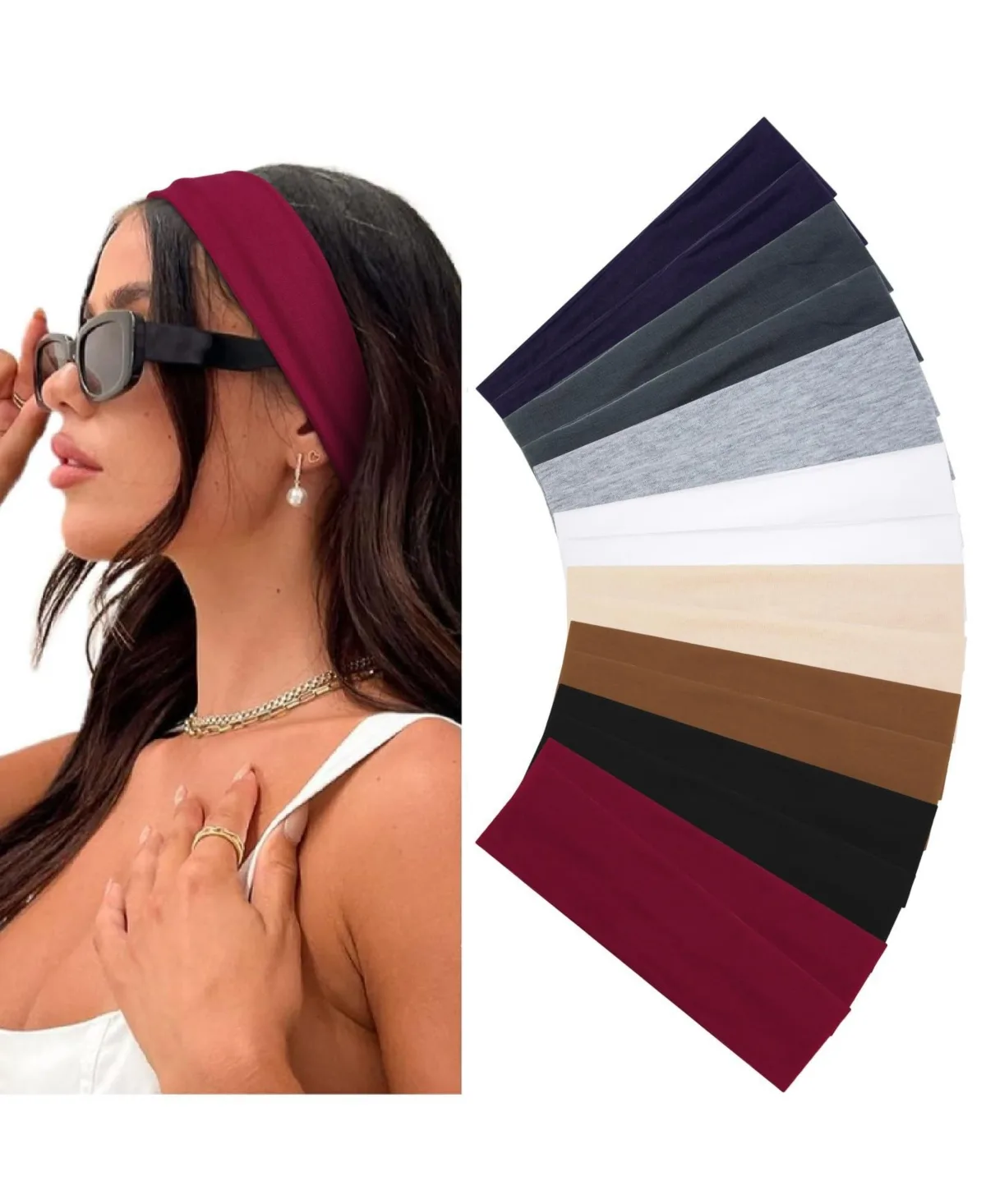 Stretchy Workout Non-Slip Headbands 16-Piece Set by Peneyon