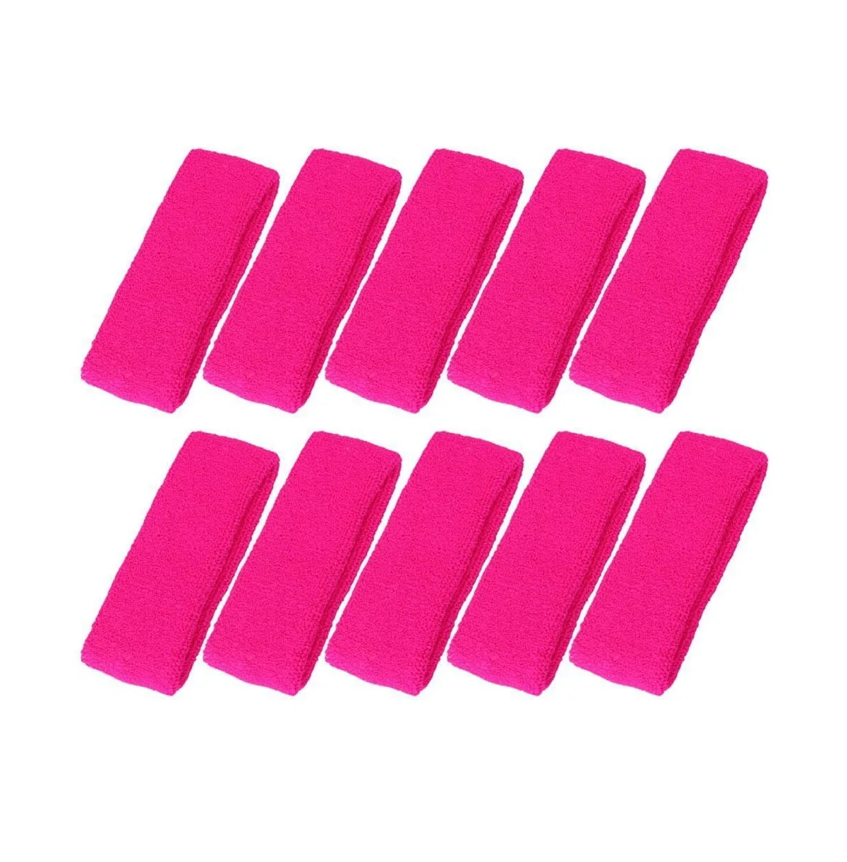 10 Pack Cotton Sports Headbands Sweat Absorbent for Workout Gym Outdoor Activities by Furlihong