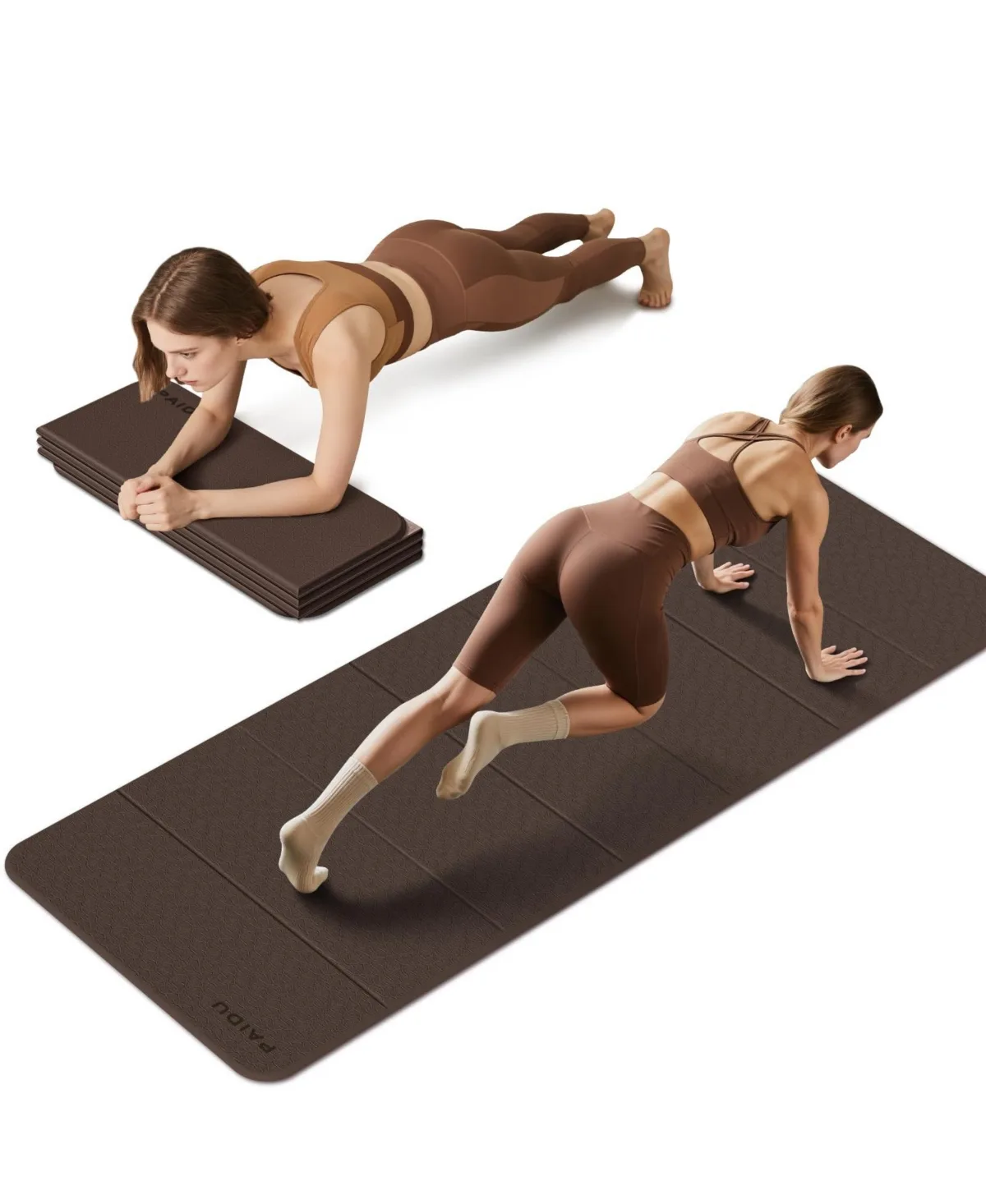 Foldable Yoga Mat 10mm Thick Tpe Portable Anti Slip Multipurpose Fitness Mat by Sportneer