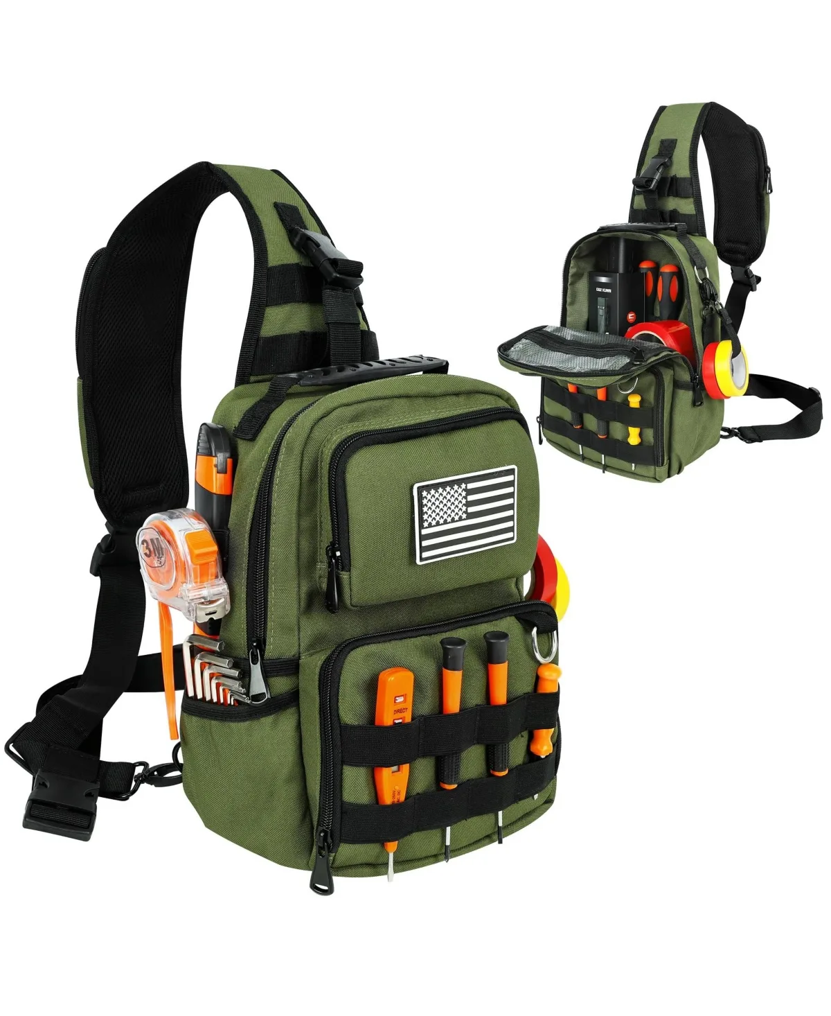 Heavy Duty Electricians Sling Tool Bag with Multi Pocket Molle System by Xdovet