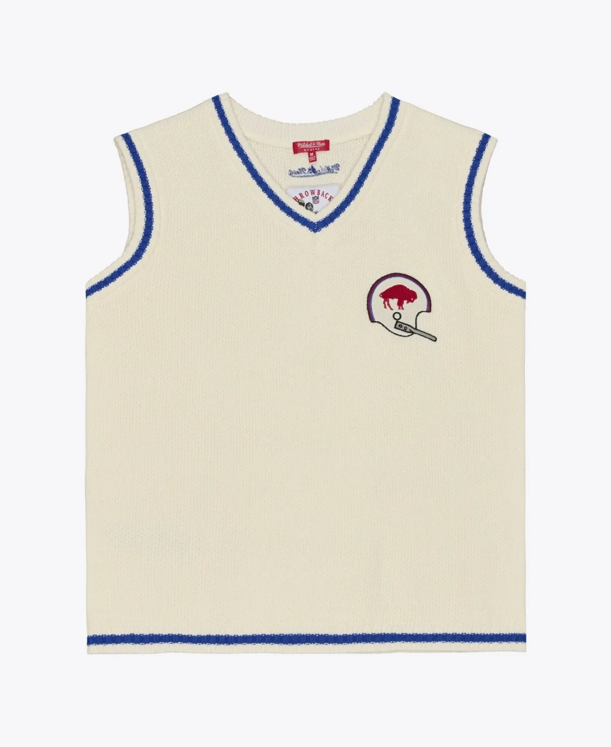 Buffalo Bills Retro Roots V-Neck Sweater Vest by Mitchell & Ness
