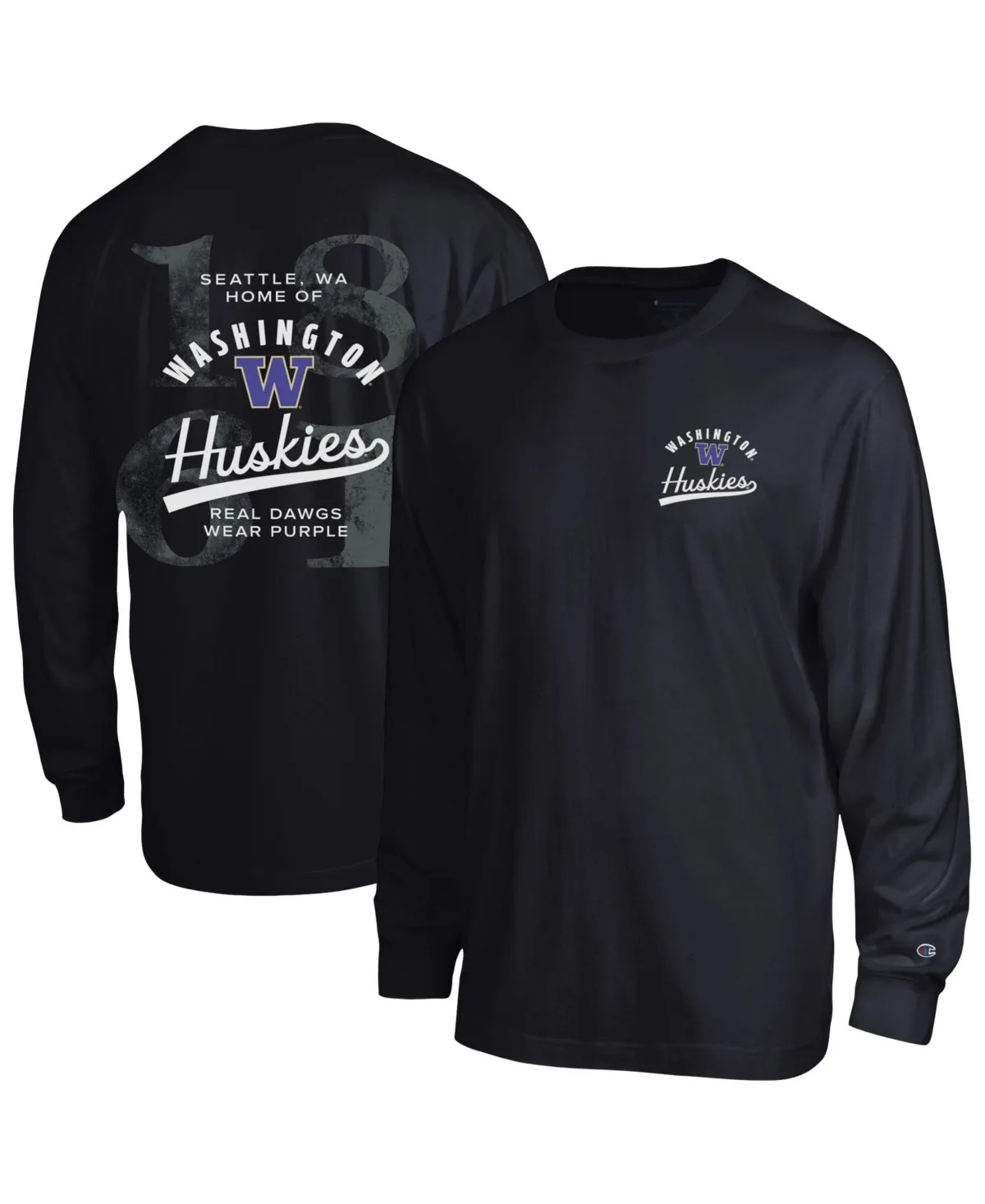 Washington Huskies Laminated All-Star Long-Sleeve T-Shirt by Champion