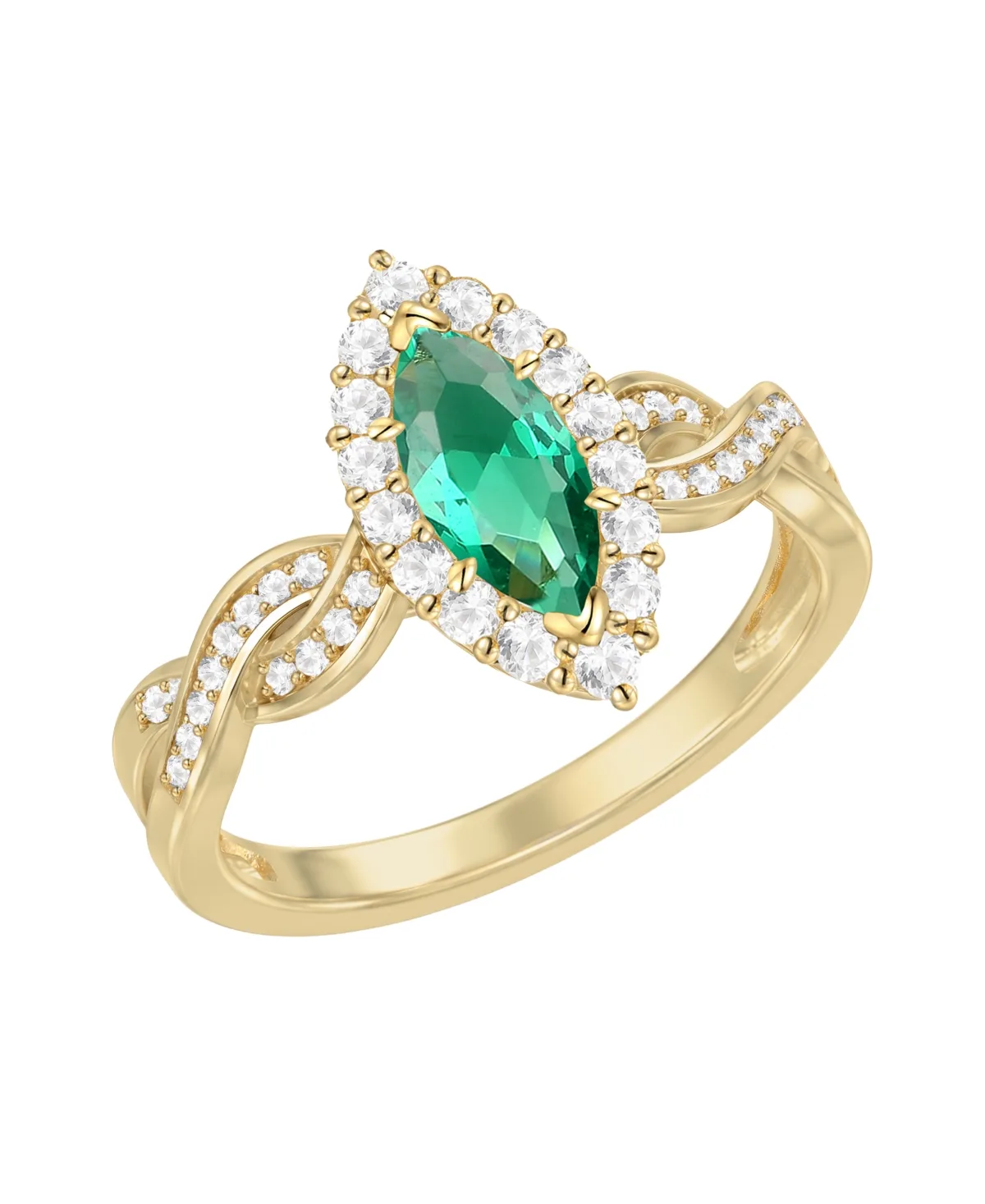 Lab-Grown Ruby (5/8 ct. t.w.) & Lab-Grown White Sapphire (3/4 ct. t.w.) Ring in 14k Gold Over Sterling Silver