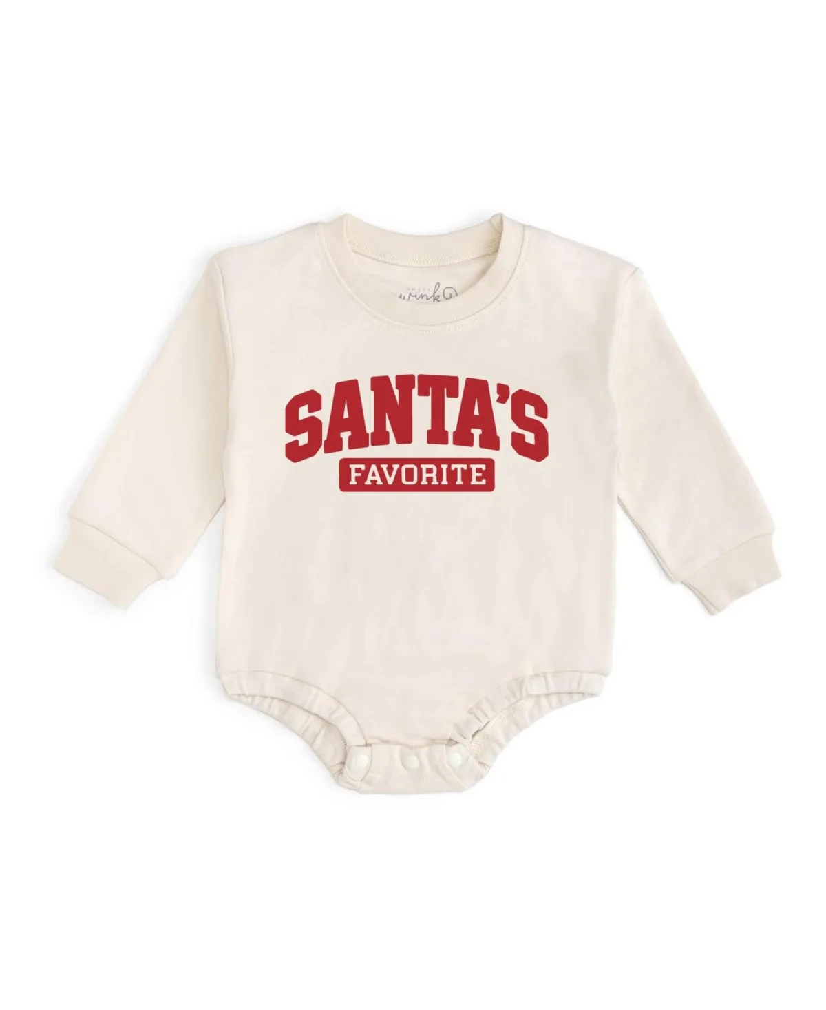 Santas Favorite Long-Sleeve Crewneck Christmas Romper by Sweet Wink