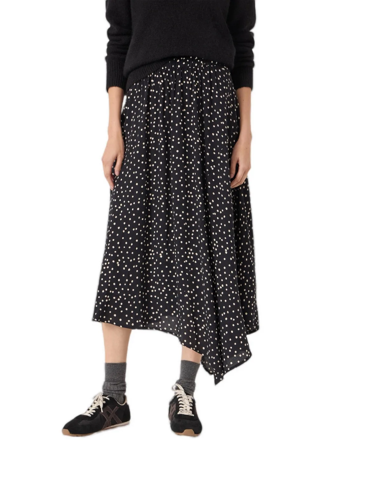 Cesca Polka Dot Asymmetric Skirt by Hush