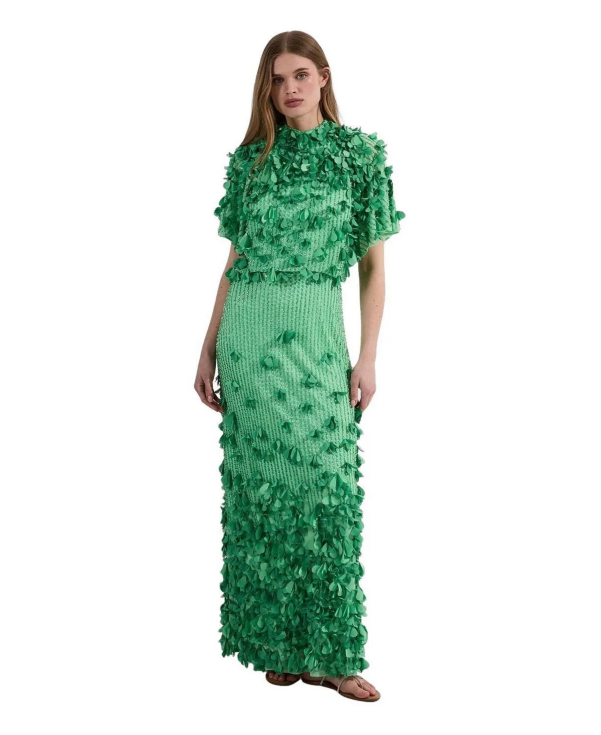 Crystal Applique Angel Sleeve Maxi Dress by Karen Millen