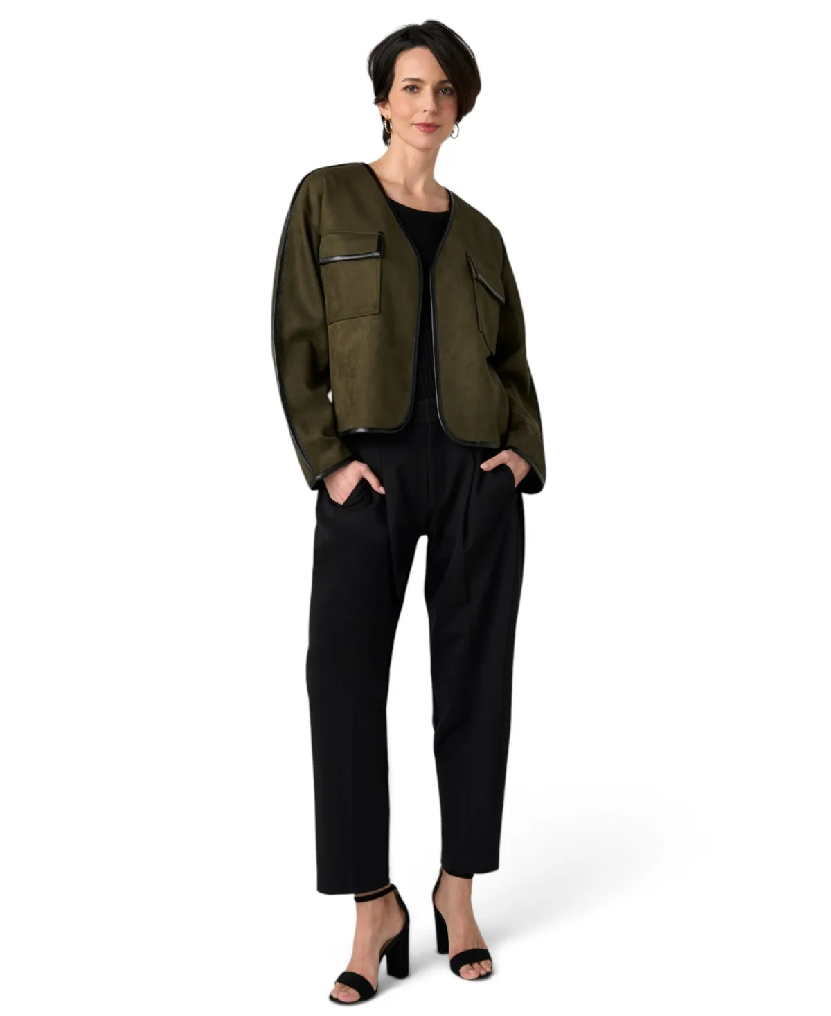 Faux Suede Relaxed Jacket by Liverpool Los Angeles