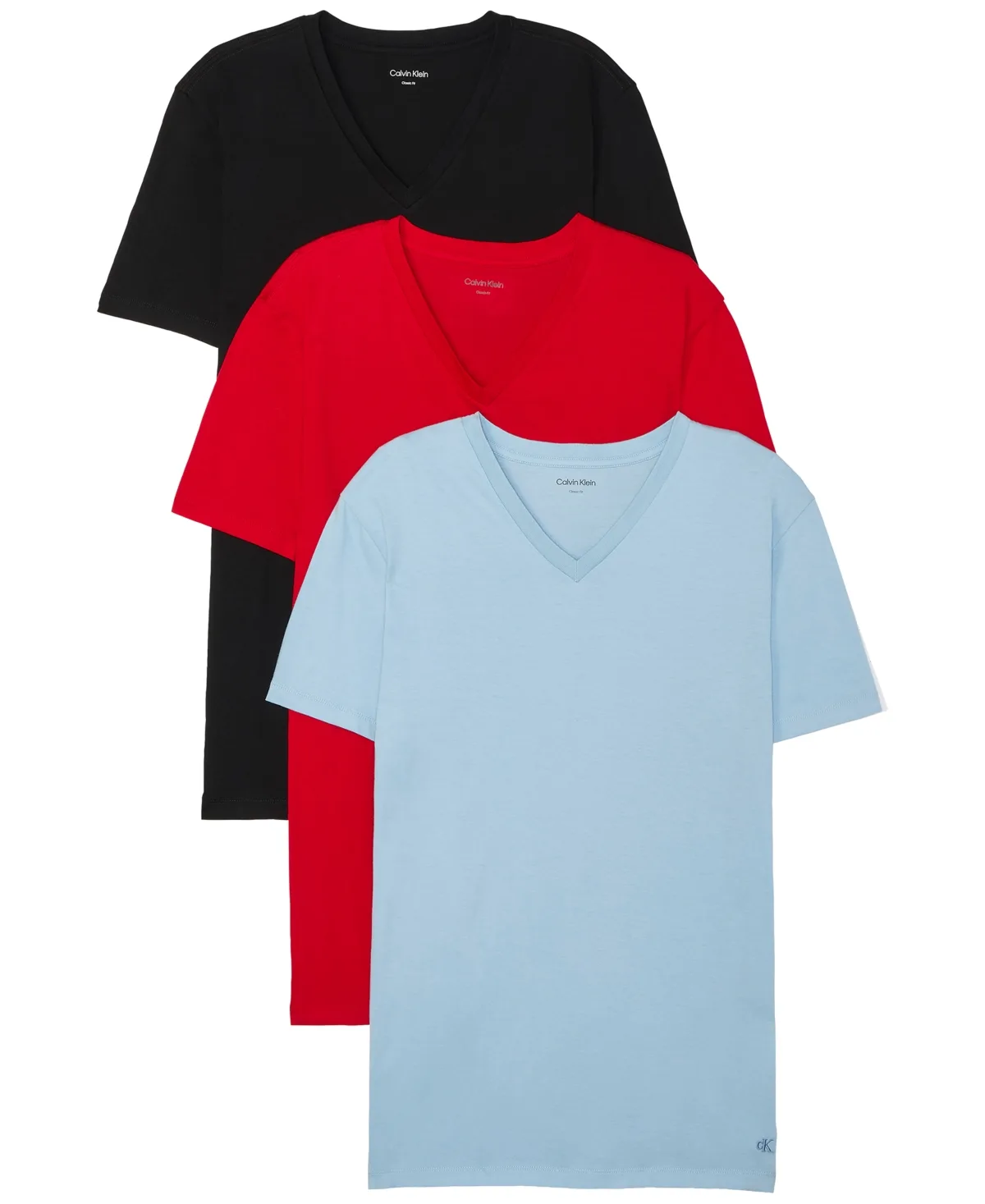 3-Pack Cotton Classics V-Neck T-Shirts by Calvin Klein