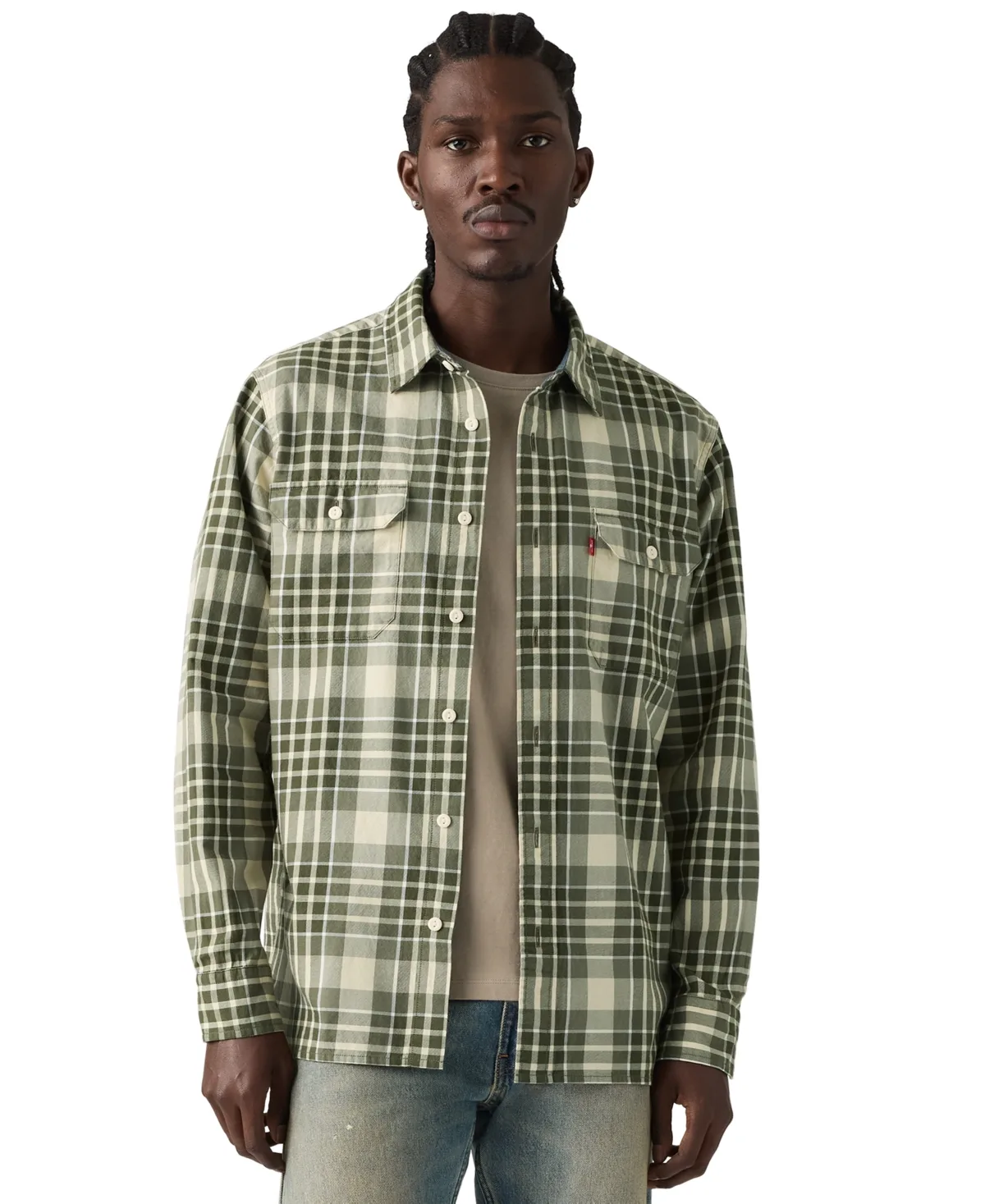 Classic Worker Long-Sleeve Plaid Shirt