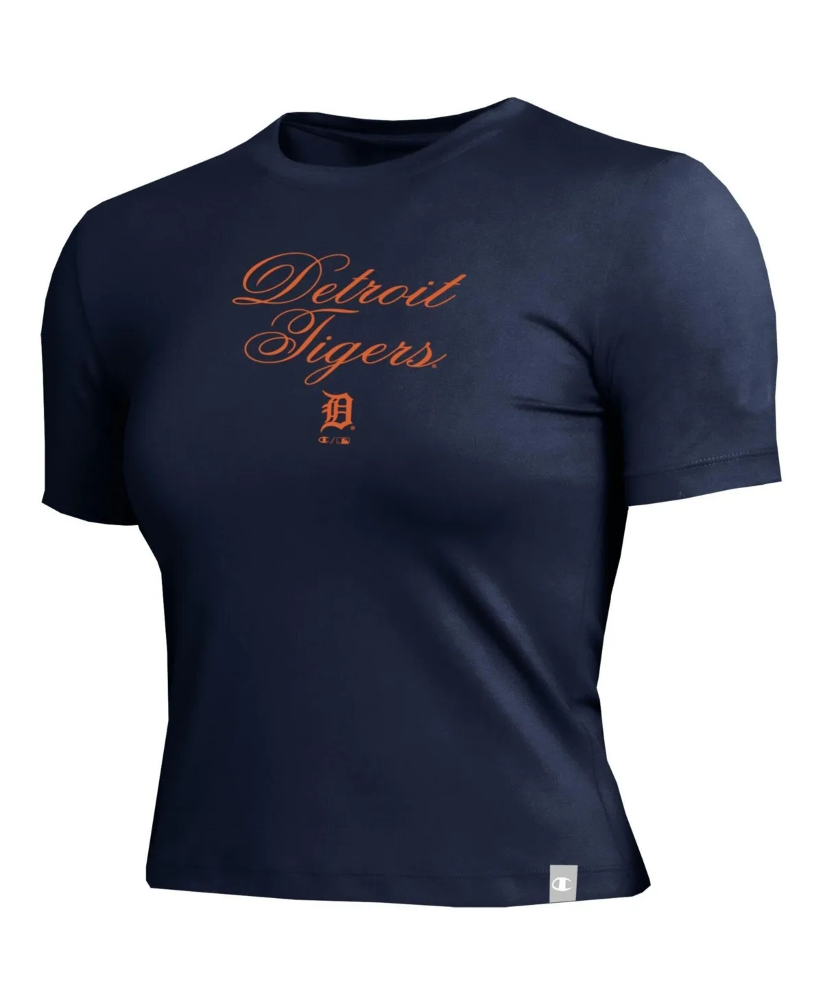 Champion Detroit Tigers Soft-Touch Fitted Cropped T-Shirt by Champion