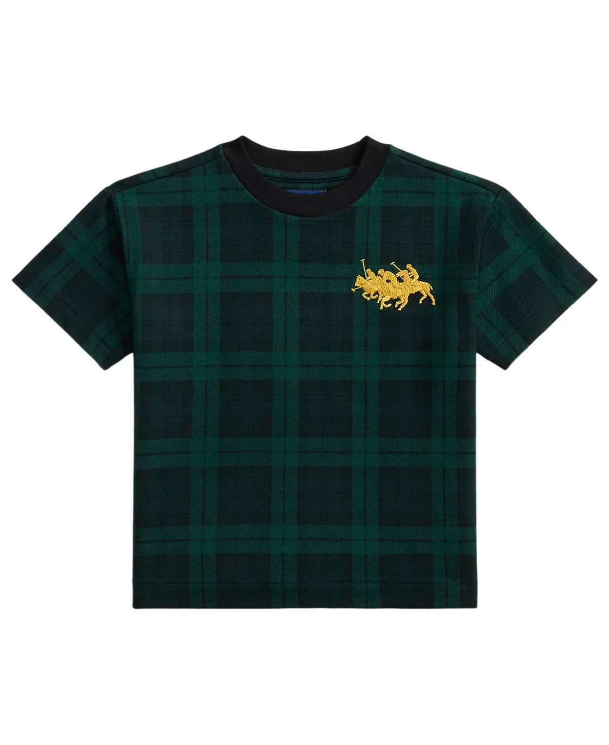 Big Fit Triple-Pony Plaid Oversize T-Shirt by Polo Ralph Lauren