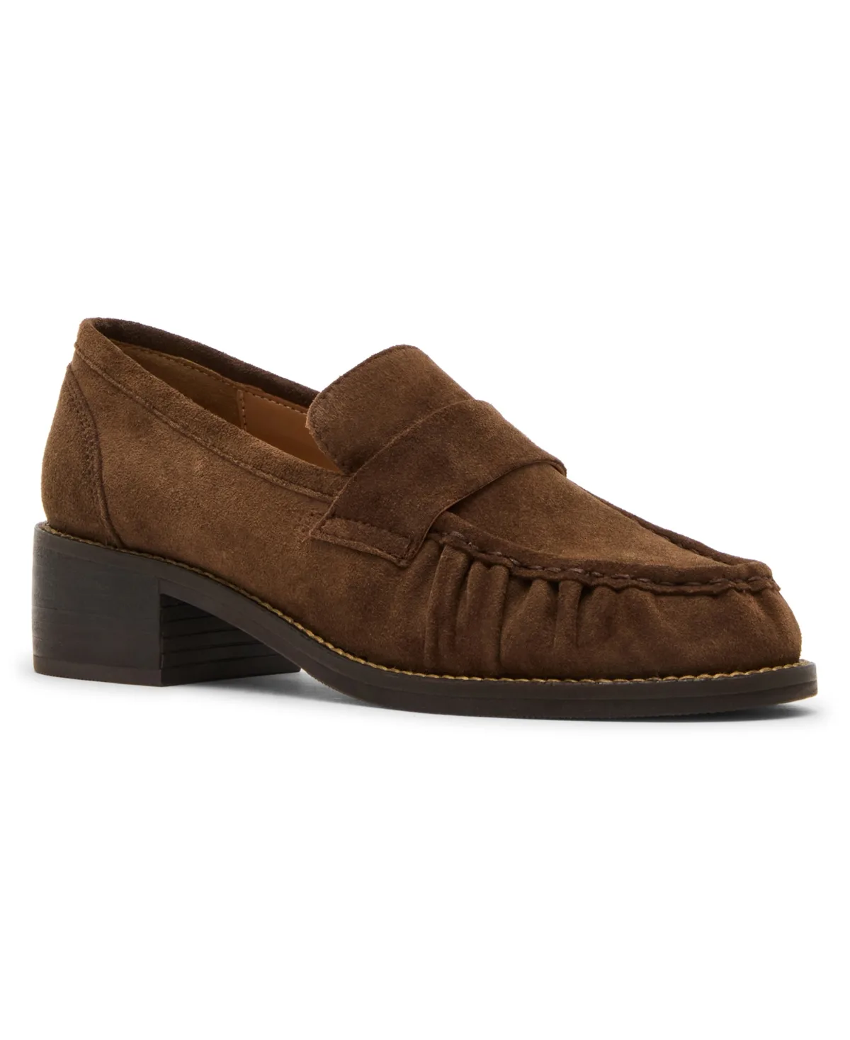Altman Ruched Penny Loafers - Taupe Suede by Steve Madden