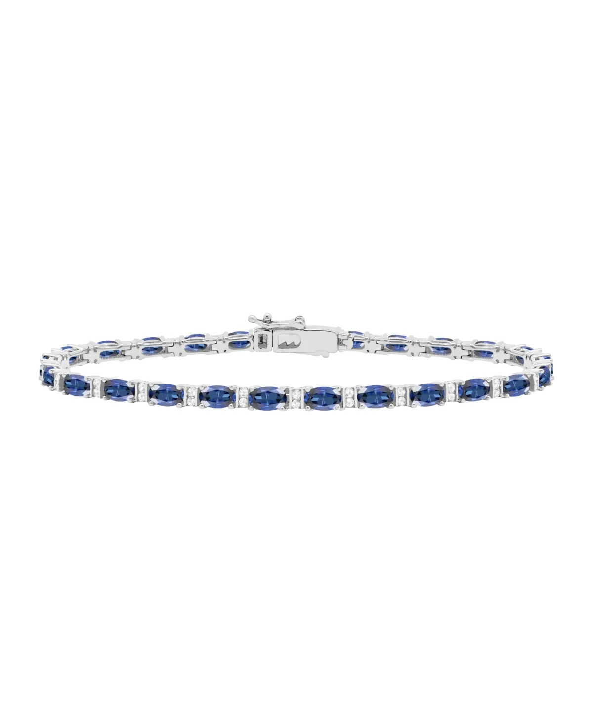 Lab-Grown Opal (2-1/4 ct. t.w.) & Lab-Grown White Sapphire (1/2 ct. t.w.) Bracelet in 14k Gold Over Sterling Silver by Macy's
