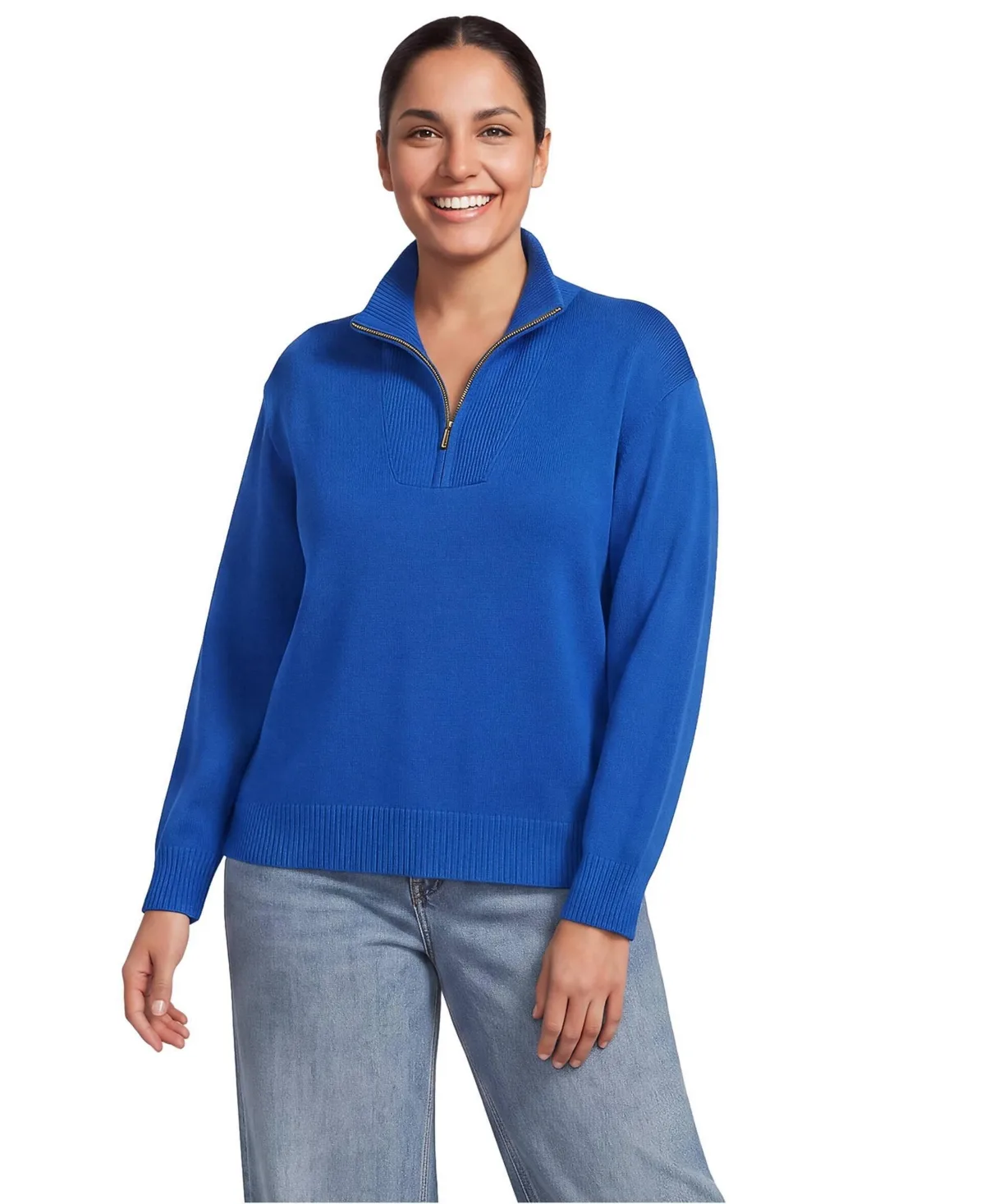 Drifter Slim Quarter Zip Sweater by Lands' End