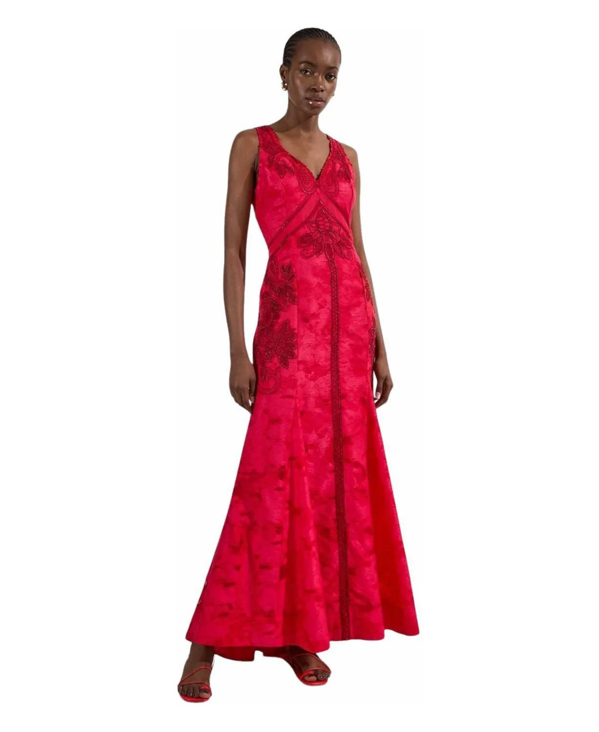 Beaded Open Back Maxi Dress by Karen Millen