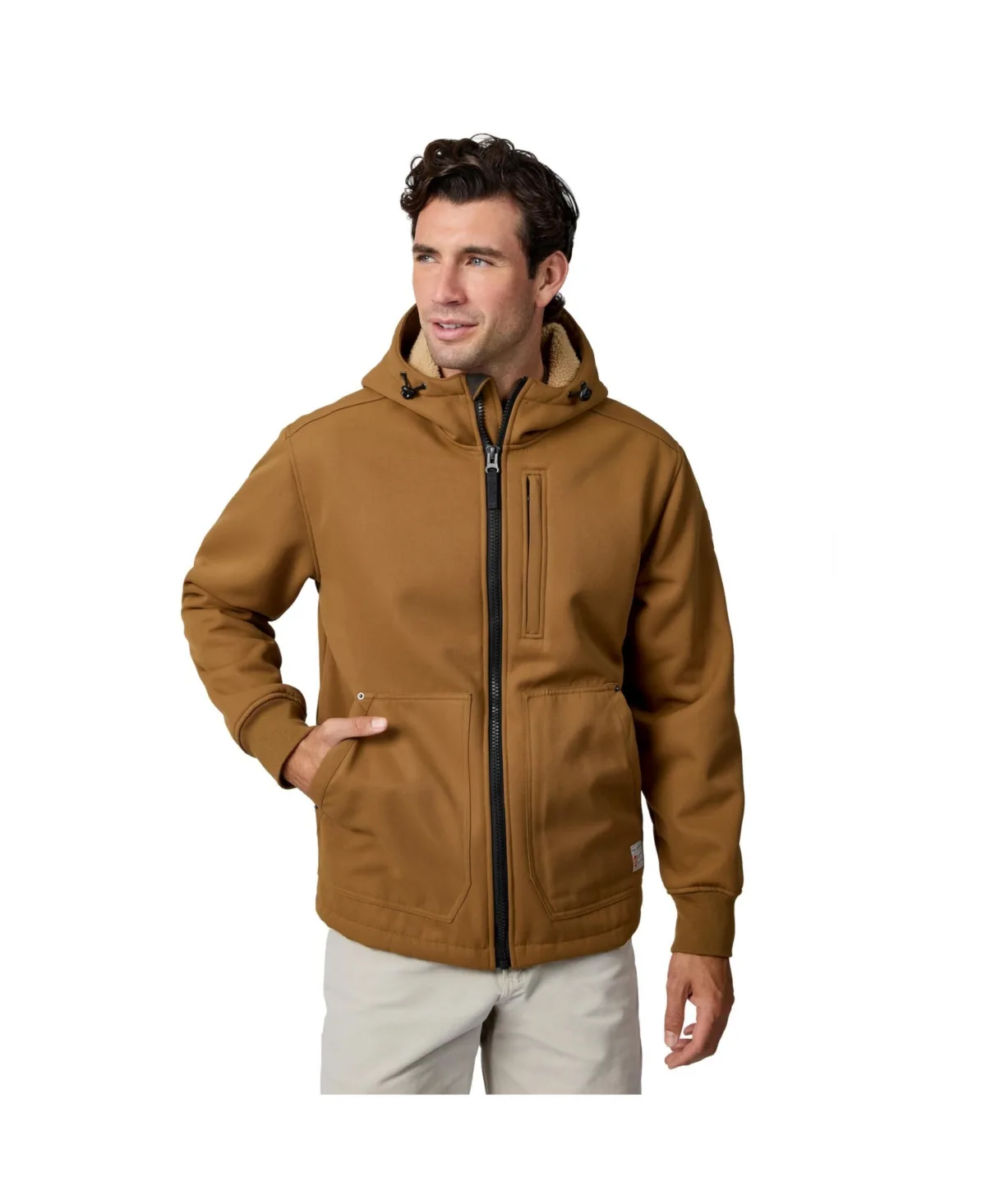 Wind River Hooded Canvas Softshell Jacket by Free Country