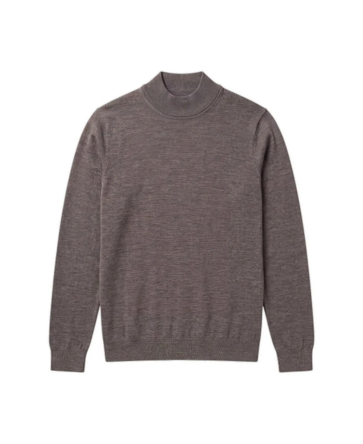 Mock Neck Pullover Merino Wool Sweater