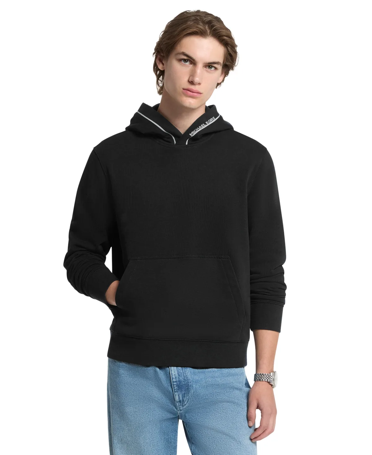 Cotton-Blend Regular-Fit Kangaroo-Pocket Hoodie by MICHAEL Michael Kors