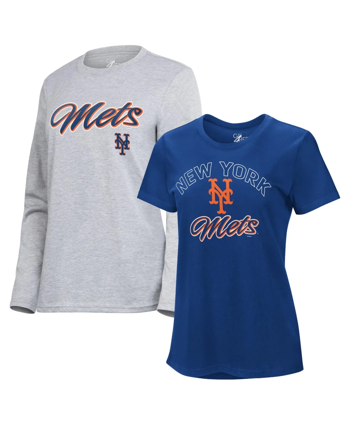 New York Mets Crewneck Short-Sleeve and Long-Sleeve T-Shirt, 2-Piece Set by G-III