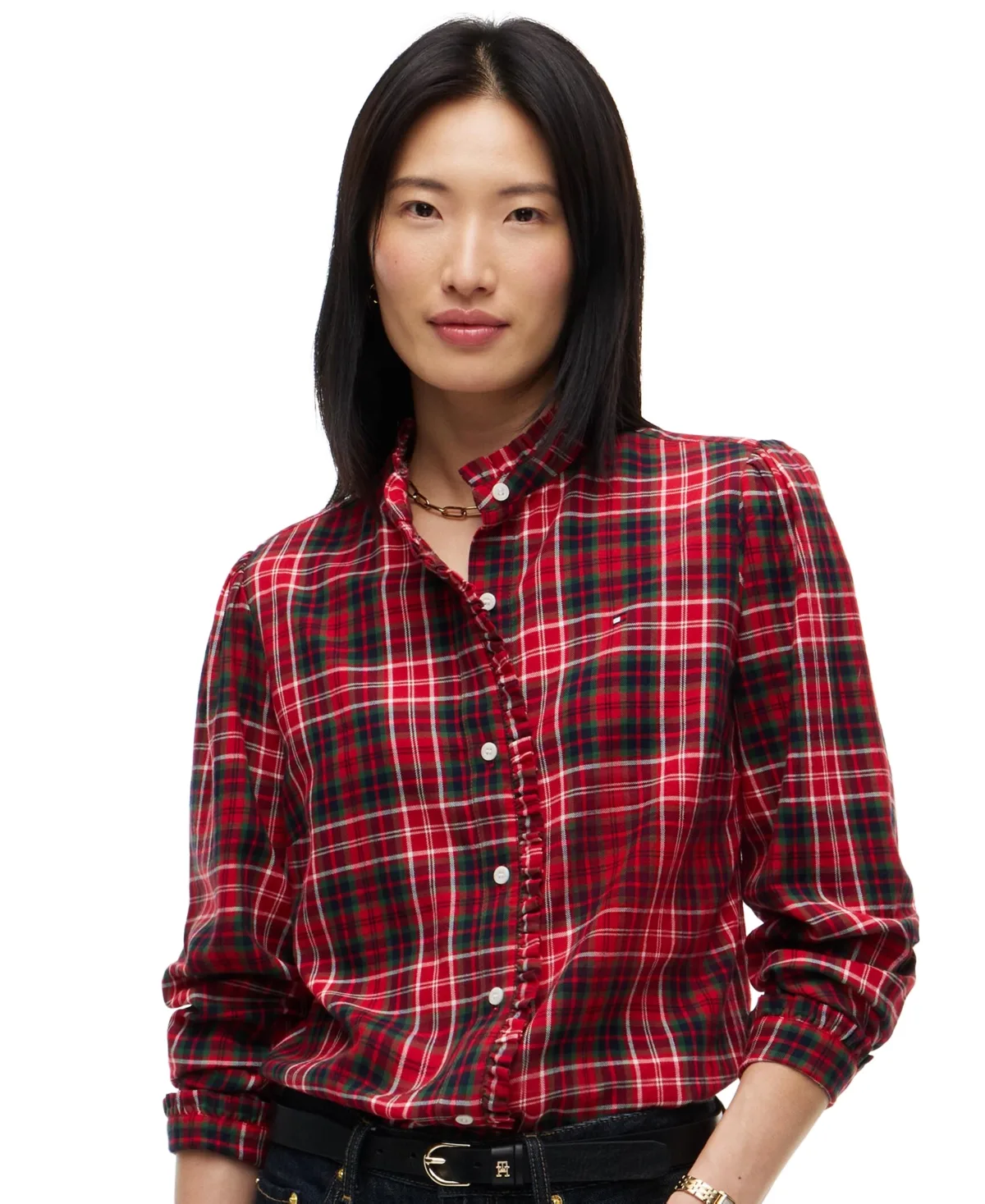 Plaid Frill Flannel Shirt by Tommy Hilfiger