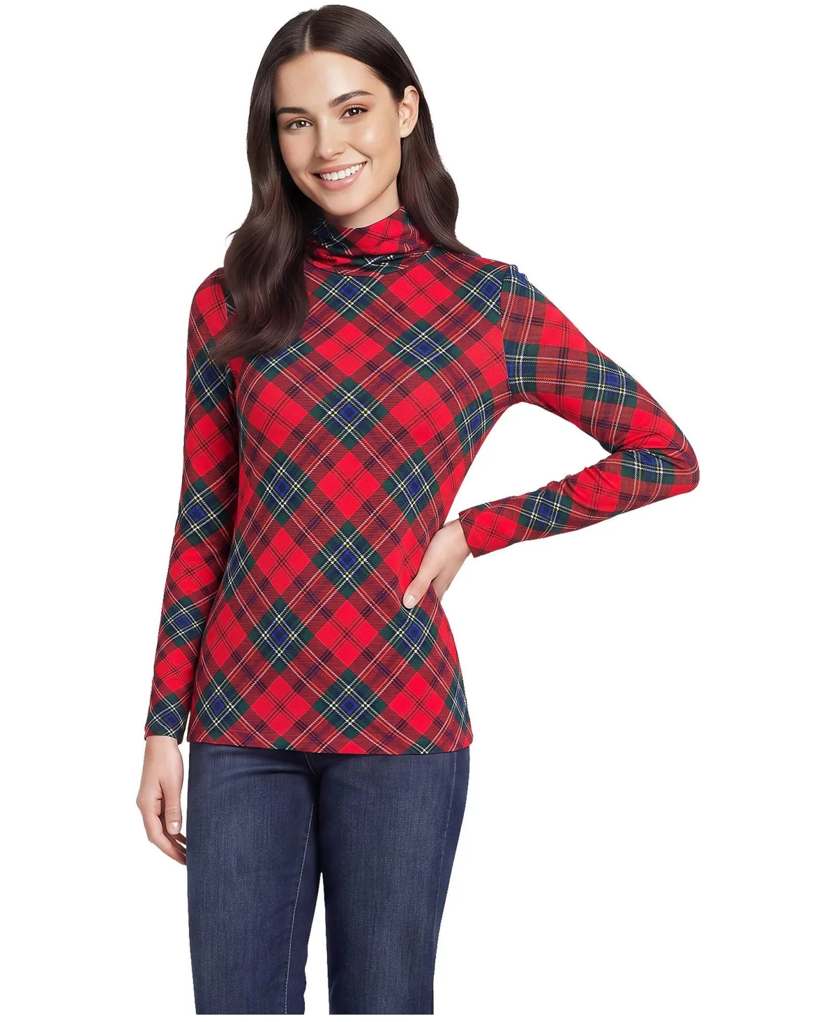 Lightweight Jersey Skimming Long Sleeve Turtleneck by Lands' End