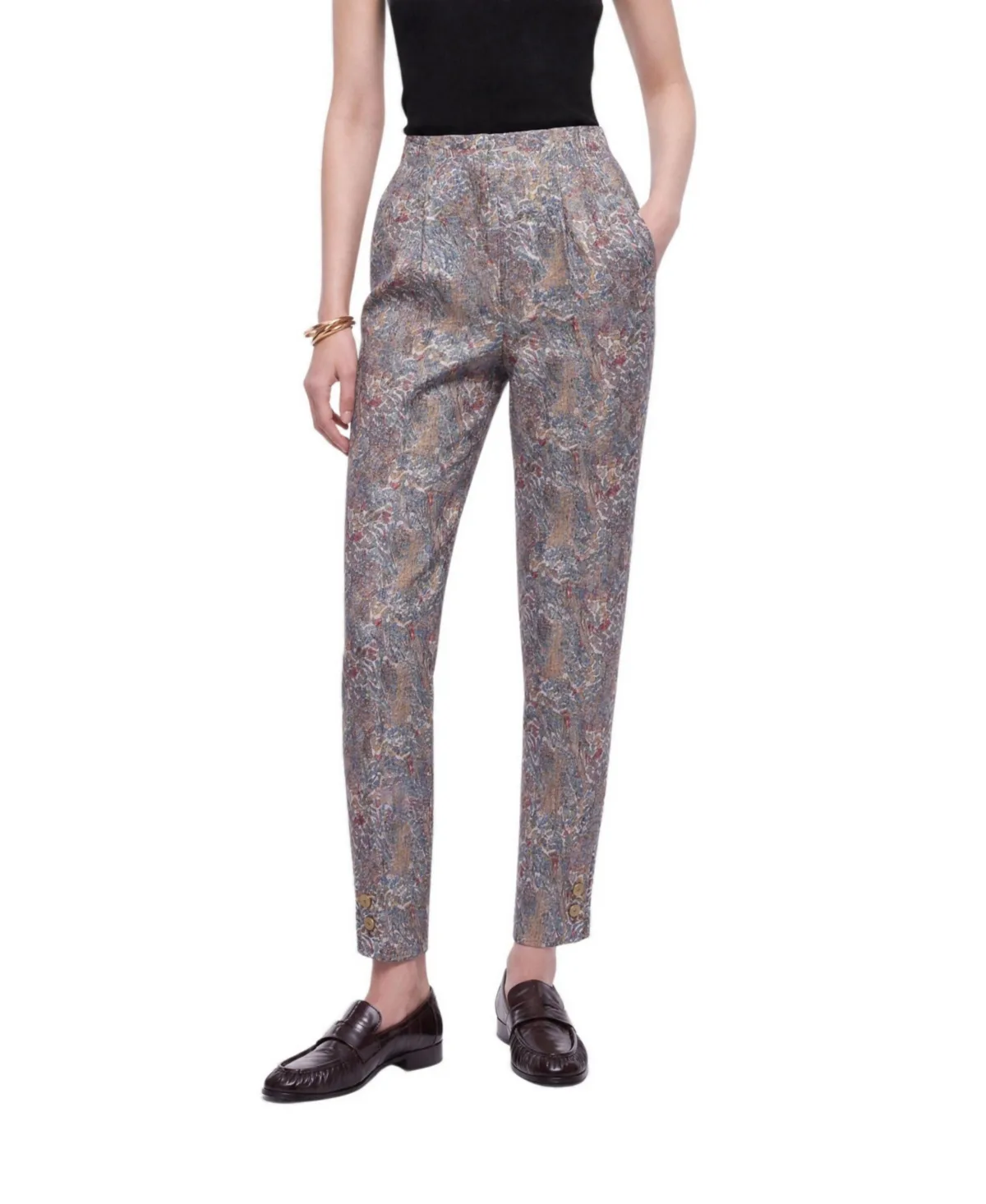 Printed High Waist Trousers by Nocturne