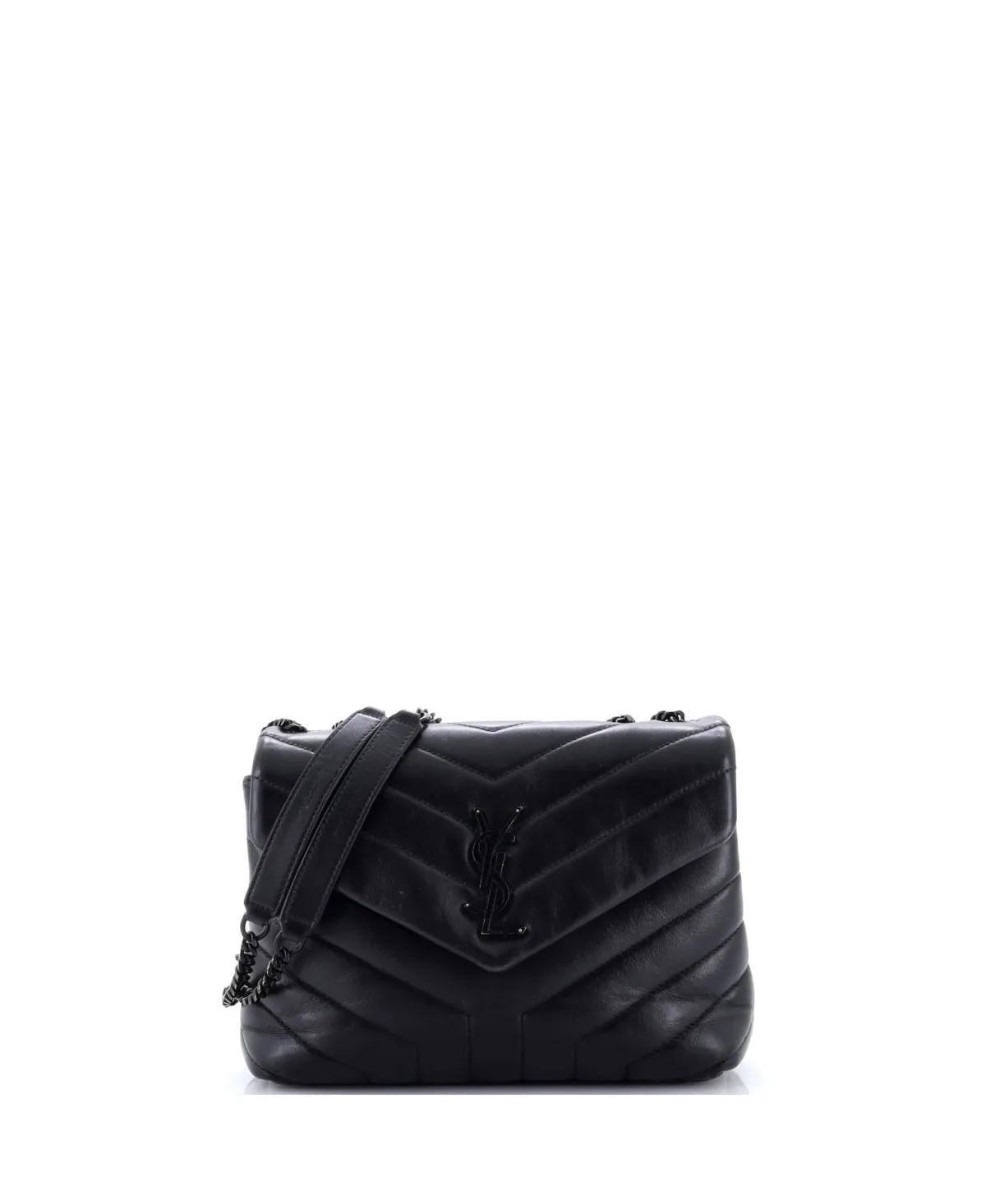Pre-Owned Saint Laurent Small Loulou Shoulder Bag Matelasse Chevron Leather by Saint Laurent