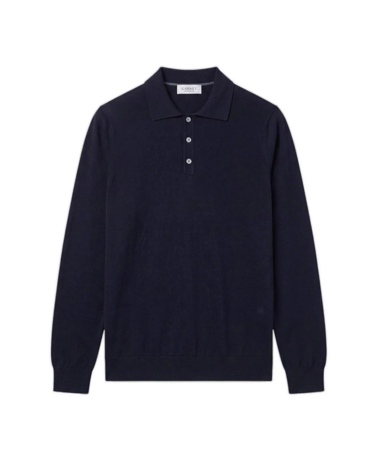 Merino Wool Polo Long-Sleeve Sweater