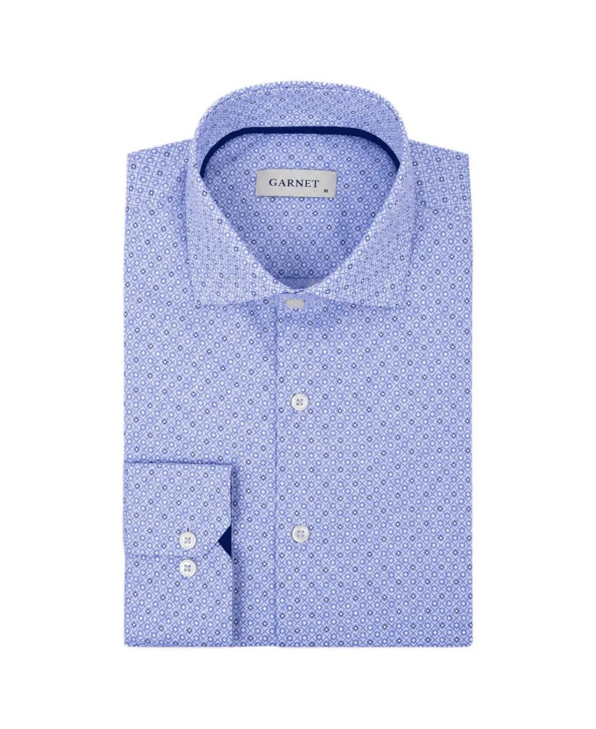 Micro-Print Regular-Fit Spread Collar Dress Shirt by Garnet