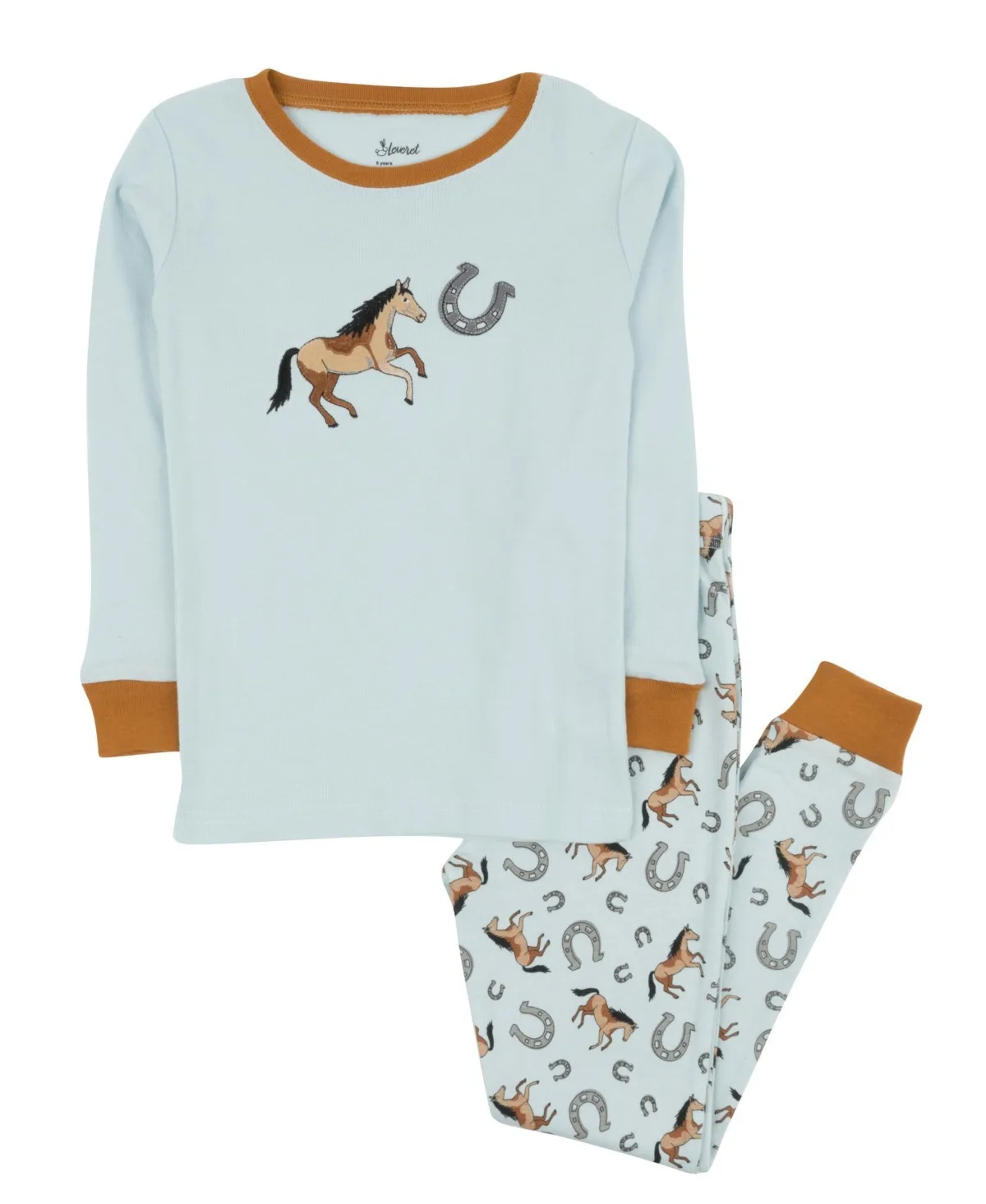 Long-Sleeve Animal and Nature Print Cotton Top and Pants, 2-Piece Set by Leveret