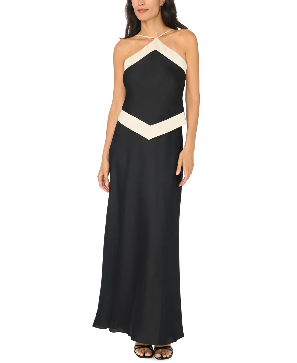Halter Combo Maxi Colorblock Dress by Parker