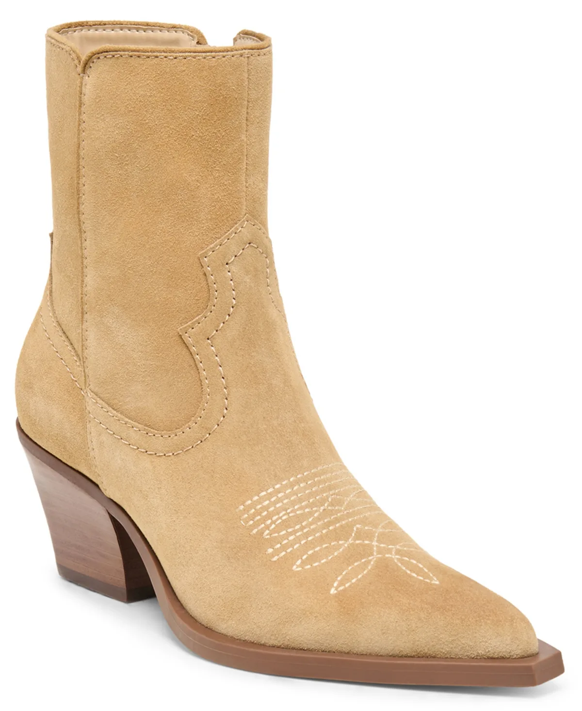 Ronny Pull-On Stitch Heeled Booties - Suede by Dolce Vita