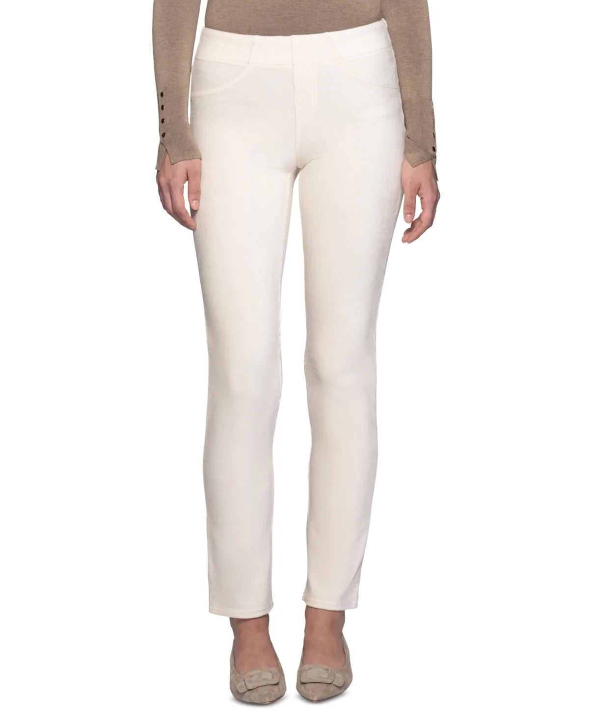 Classic Corduroy Pull-On Mid-Rise Pants by HUE