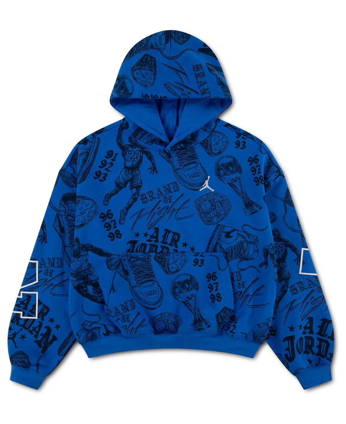 Brooklyn Graphic-Print Kangaroo Pocket Fleece Pullover Hoodie by Jordan