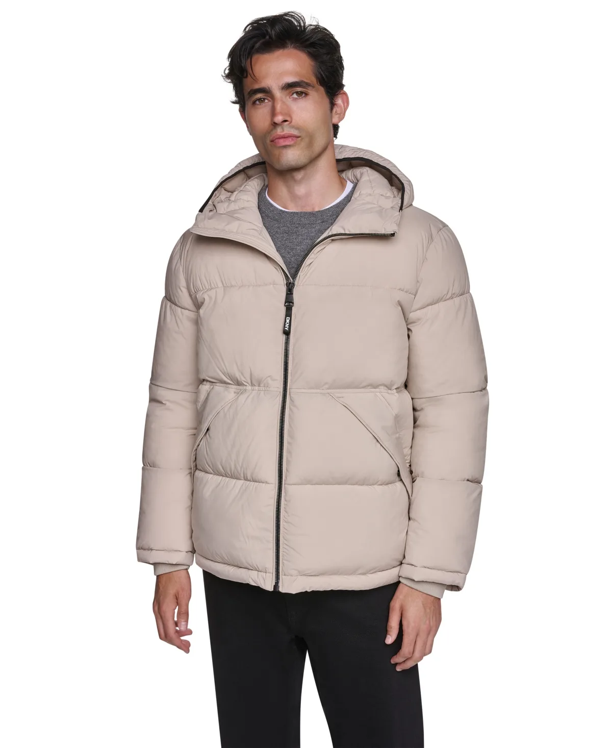 Stretch Heavyweight Hooded Classic-Fit Puffer Jacket - Stone by DKNY