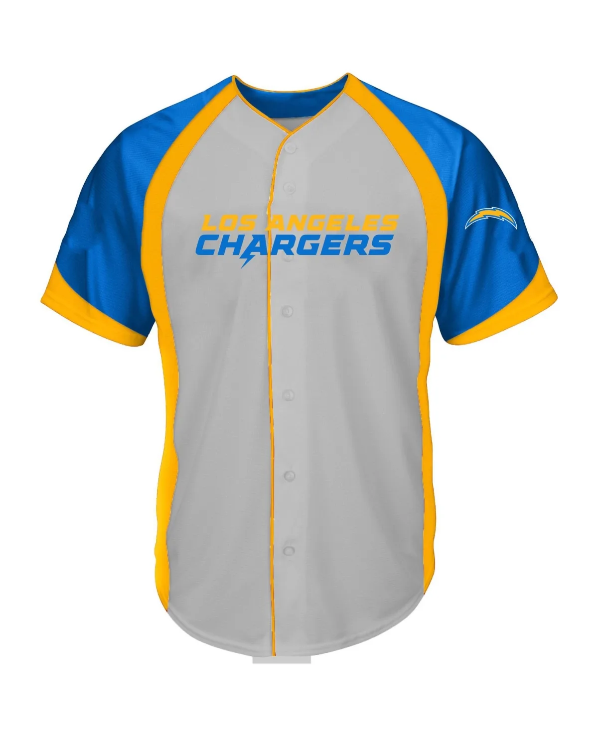 Los Angeles Chargers Button-Up Raglan Fashion Top by Fanatics