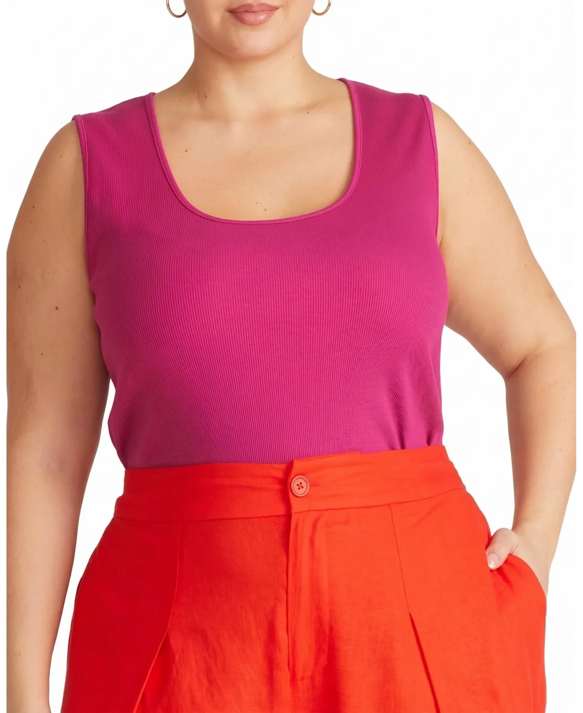Daisy Fitted Ribbed Cotton-Blend Tank Top by Universal Standard