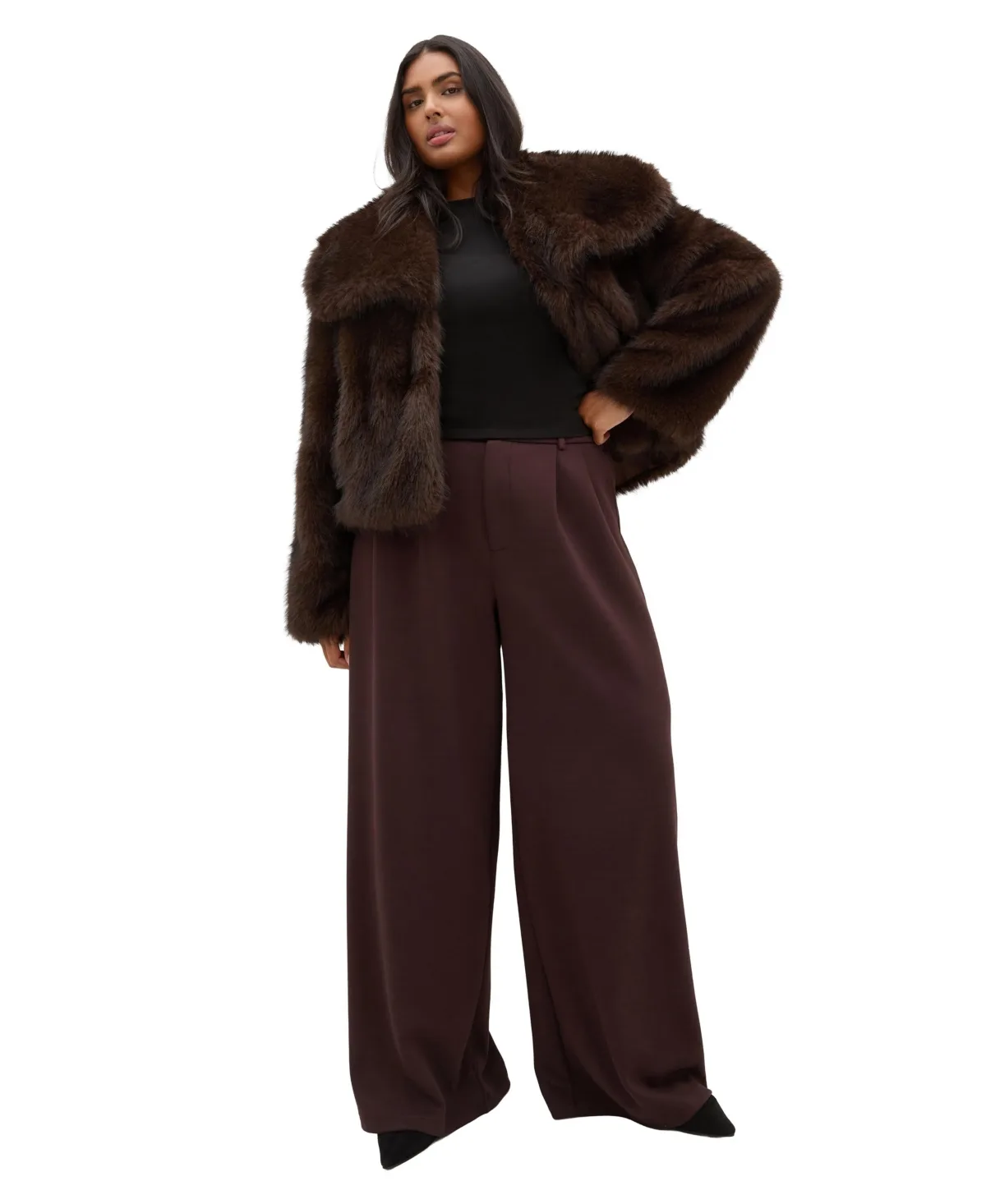 Faith Faux Fur Jacket by City Chic