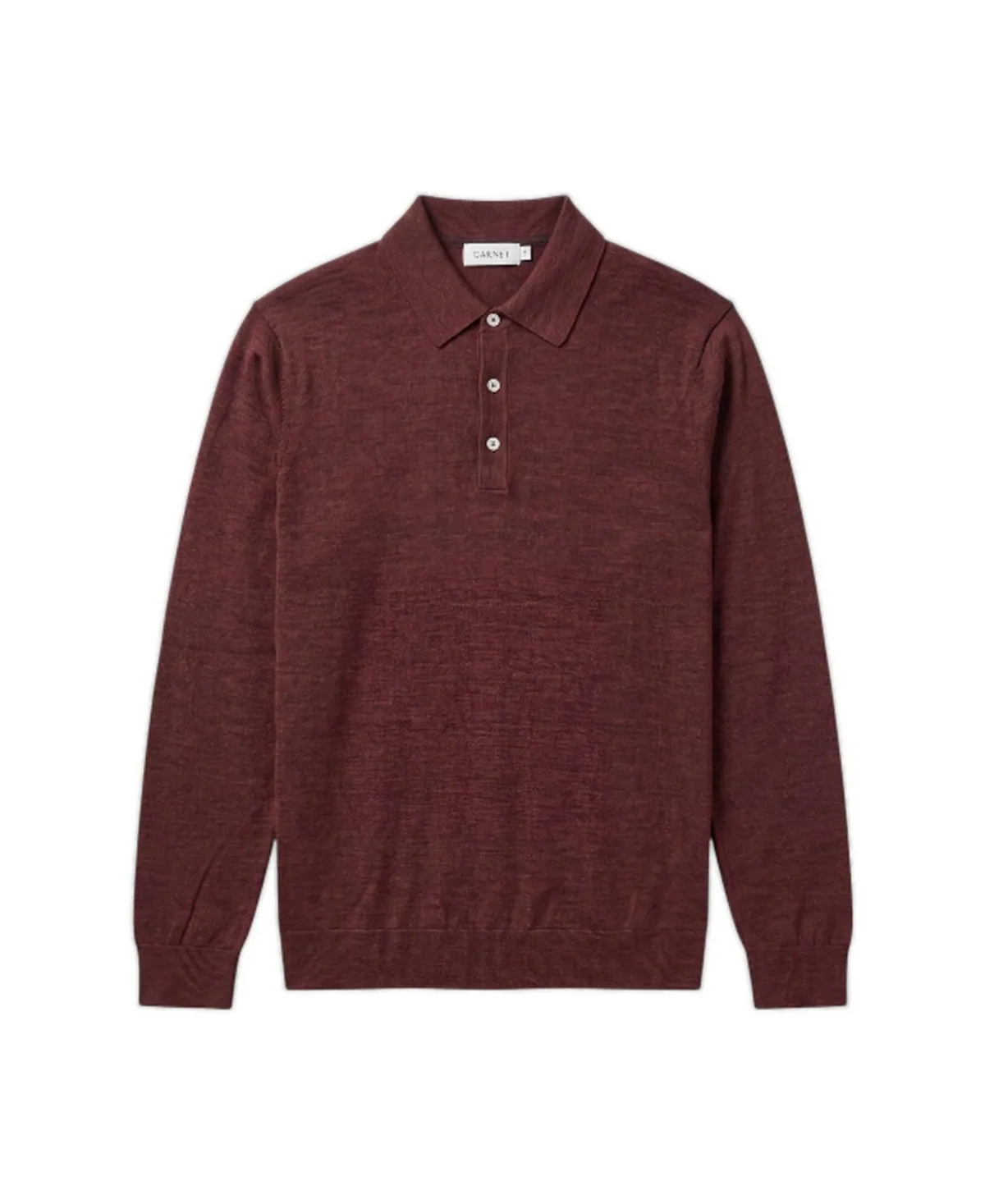 Merino Wool Polo Long-Sleeve Sweater