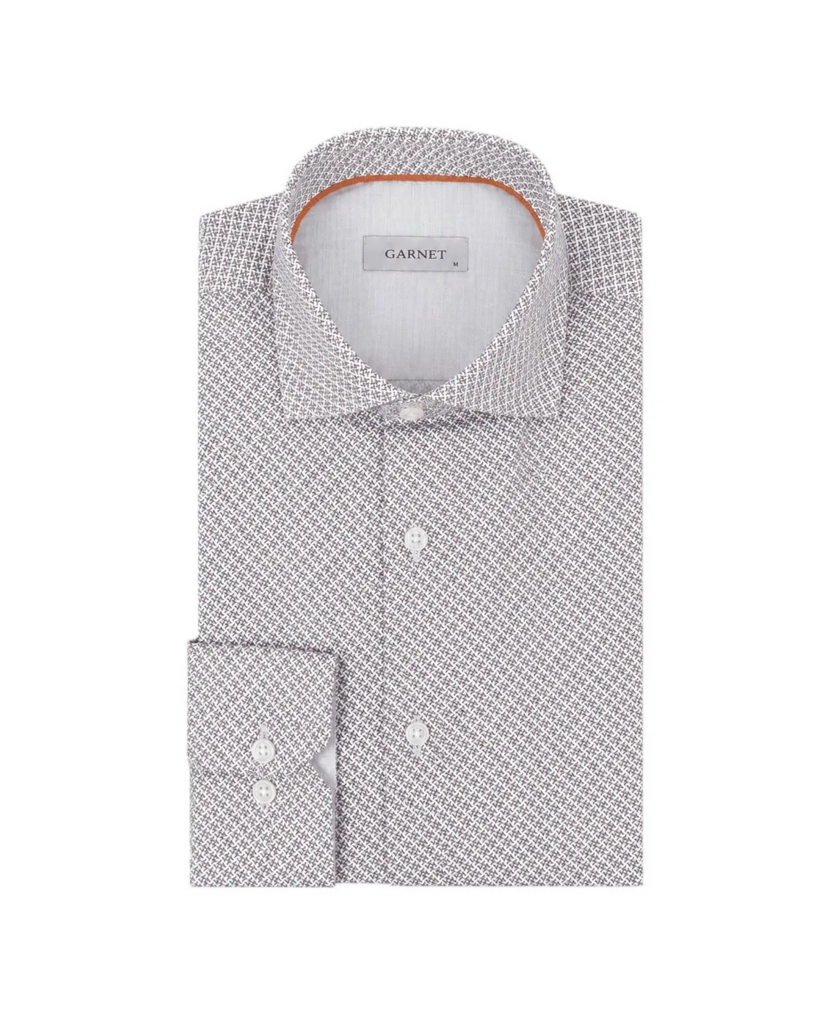 Clip-Dot Regular-Fit Long-Sleeve Spread Collar Shirt by Garnet