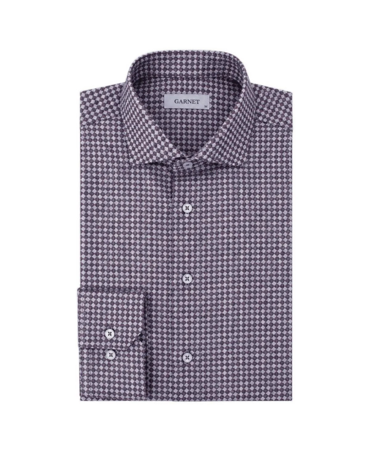 Long-Sleeve Spread Collar Gingham Check Dress Shirt