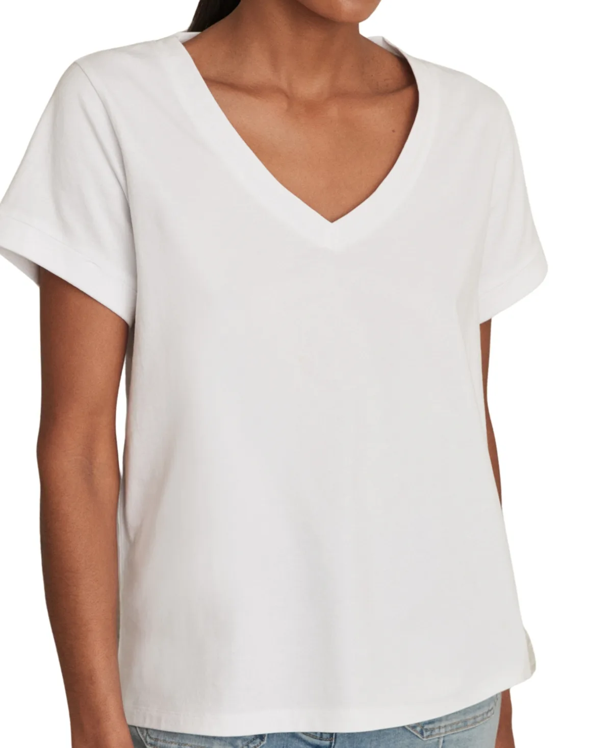 Luna Cotton V-Neck T-Shirt by Reiss