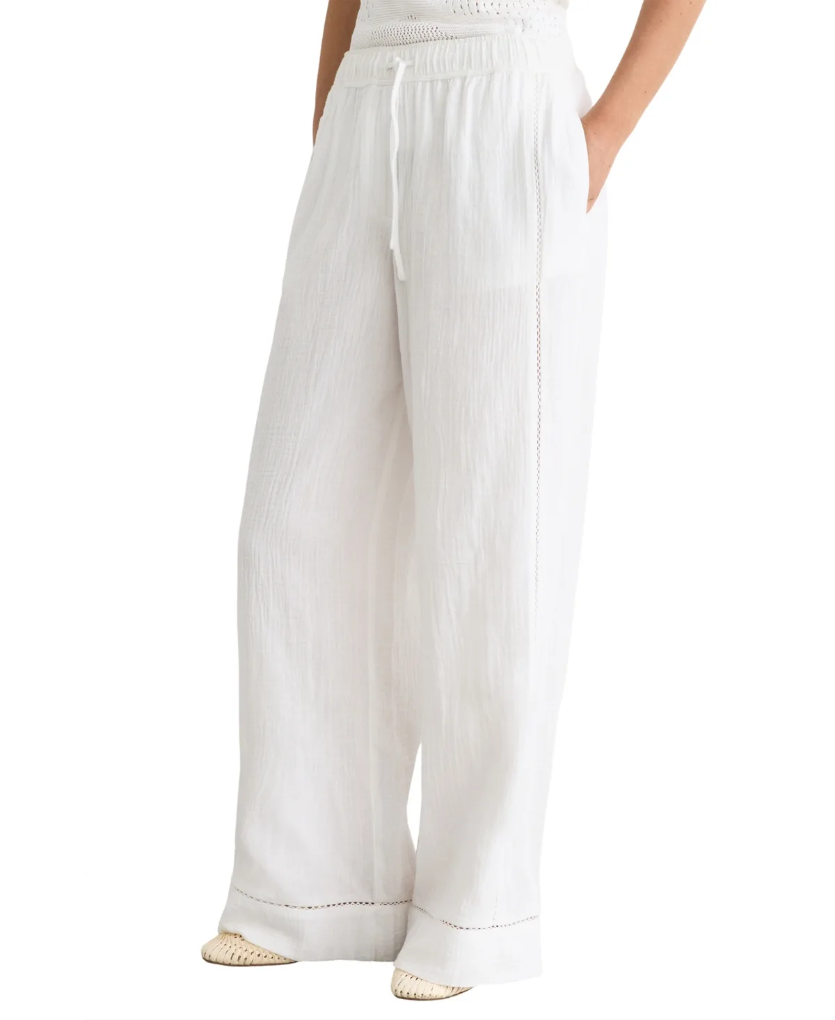 Rue Cheesecloth Wide-Leg Pant by Reiss