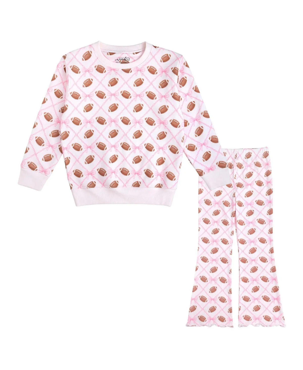Football Trellis Sweatshirt and Flare Legging Set by Sweet Wink