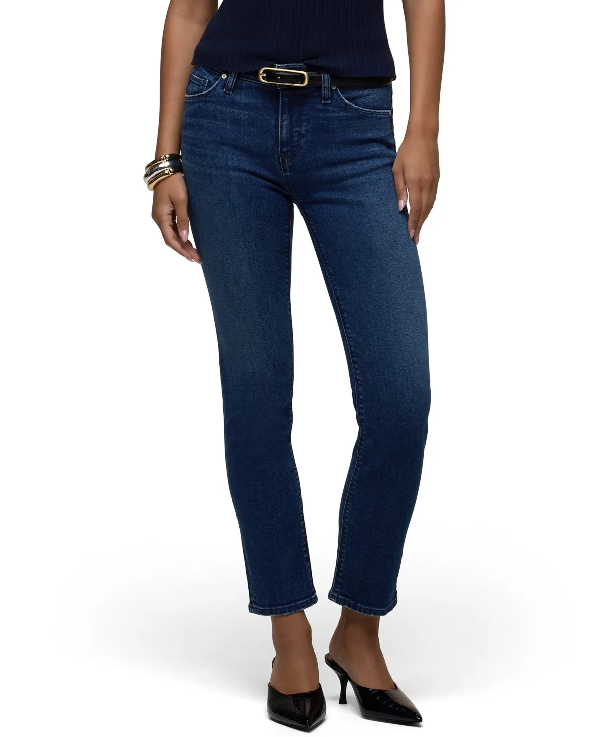 Nico Mid-Rise Straight-Leg Medium-Wash Denim Jeans by Hudson Jeans