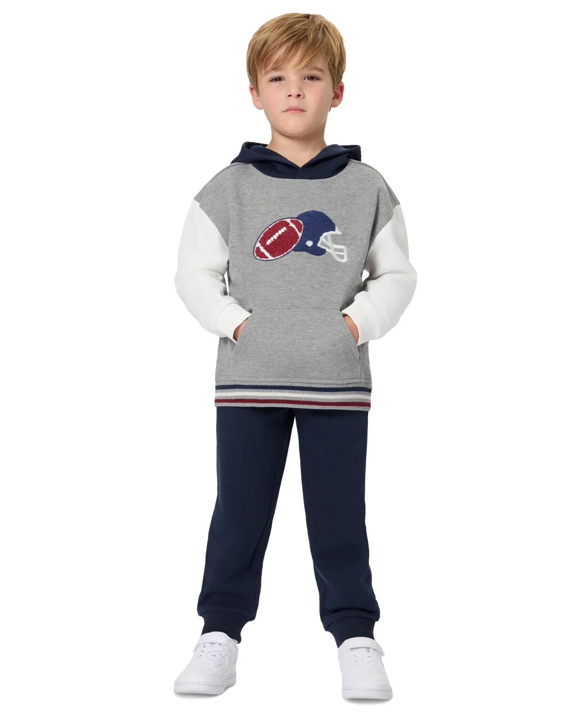 Fleece Hooded Colorblock Hoodie and Jogger Pants, 2-Piece Set by Kids Headquarters